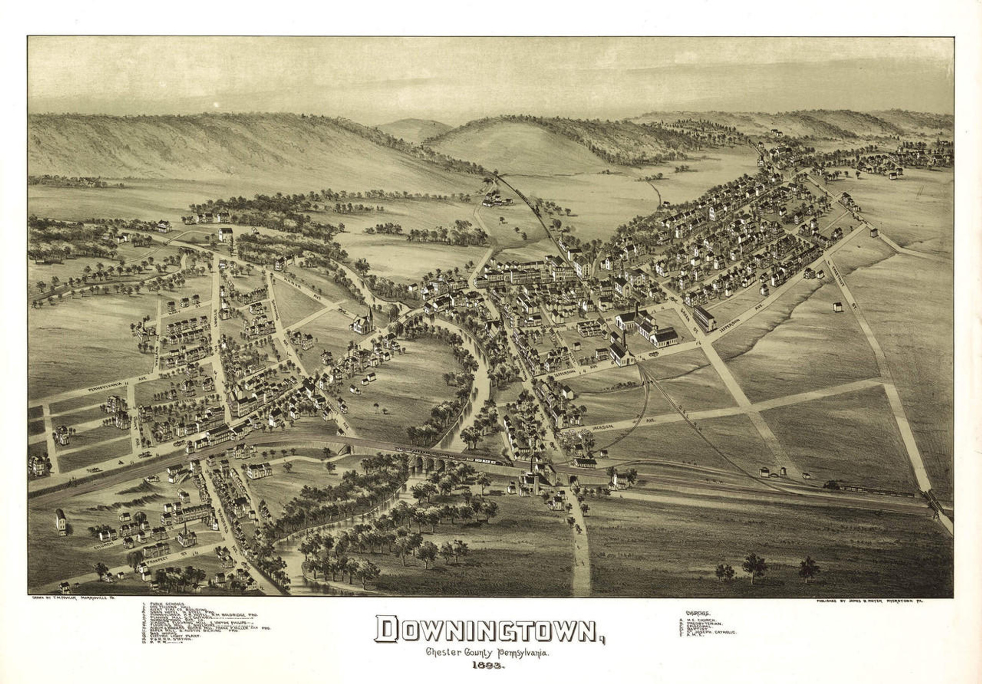 Historic Map - Downingtown, PA - 1893, image 1, World Maps Online