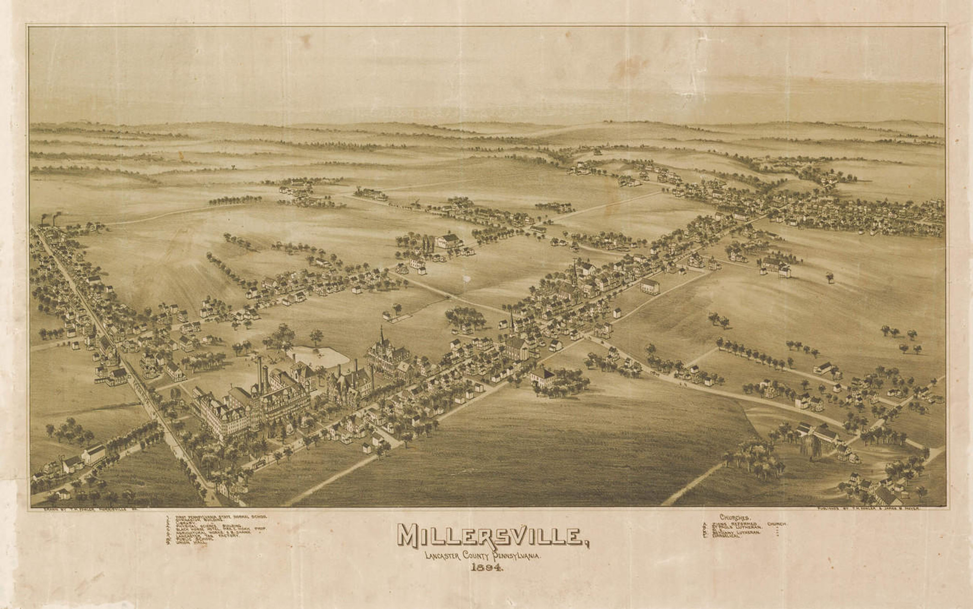 Historic Map - Millersville, PA - 1894, image 1, World Maps Online