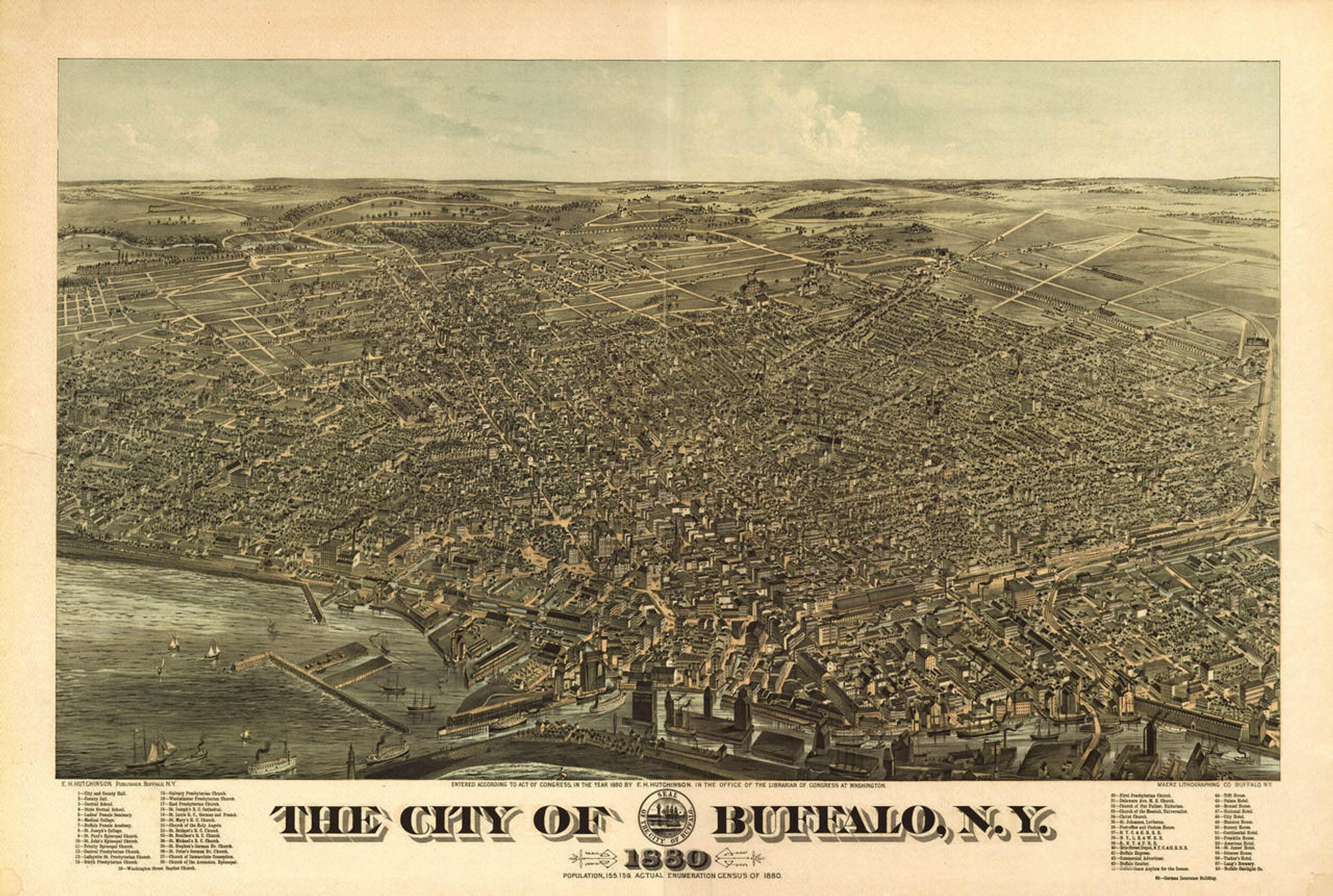 Historic Map - Buffalo, NY - 1880, image 1, World Maps Online