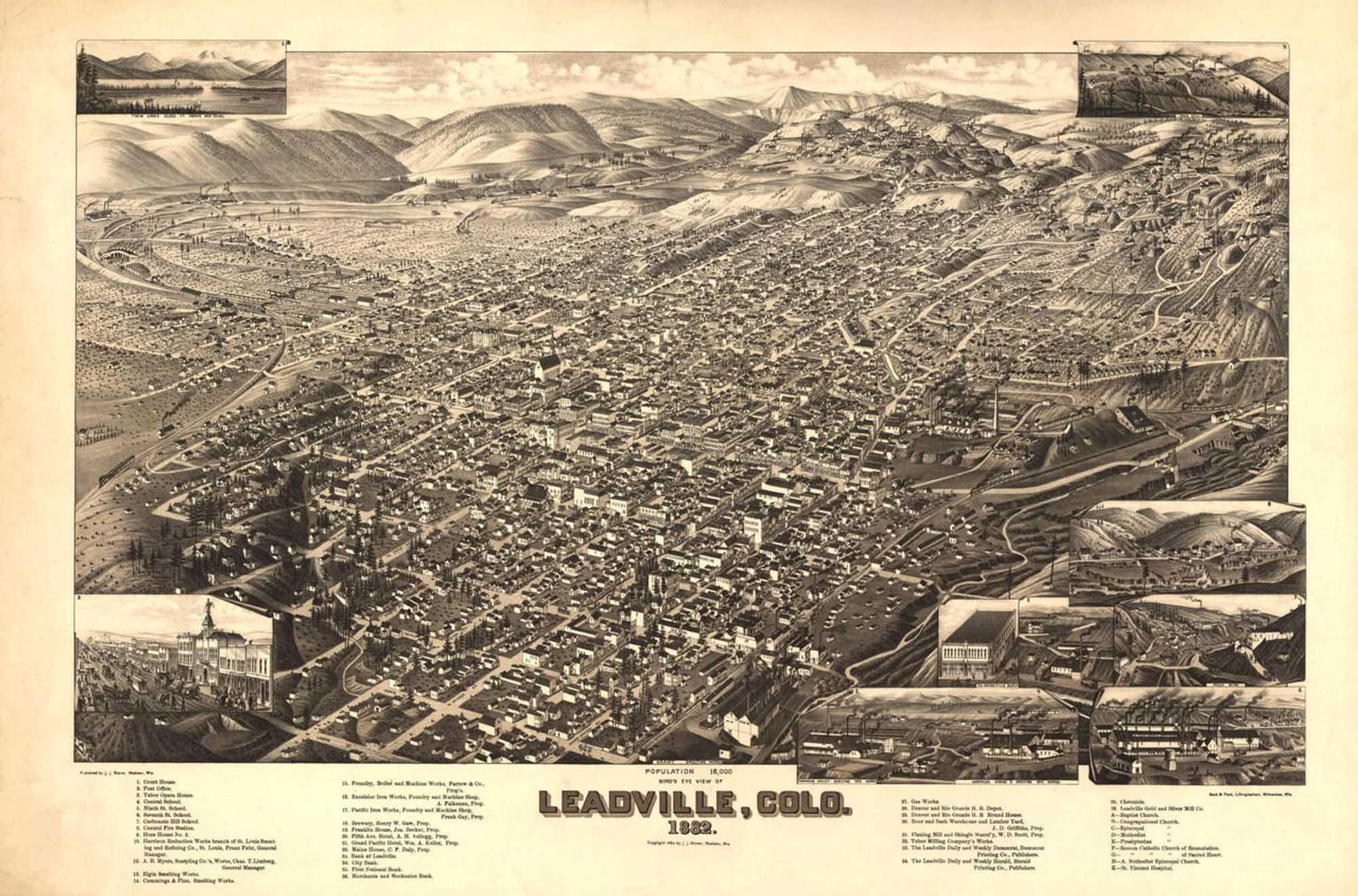 Historic Map - Leadville, CO - 1882, image 1, World Maps Online