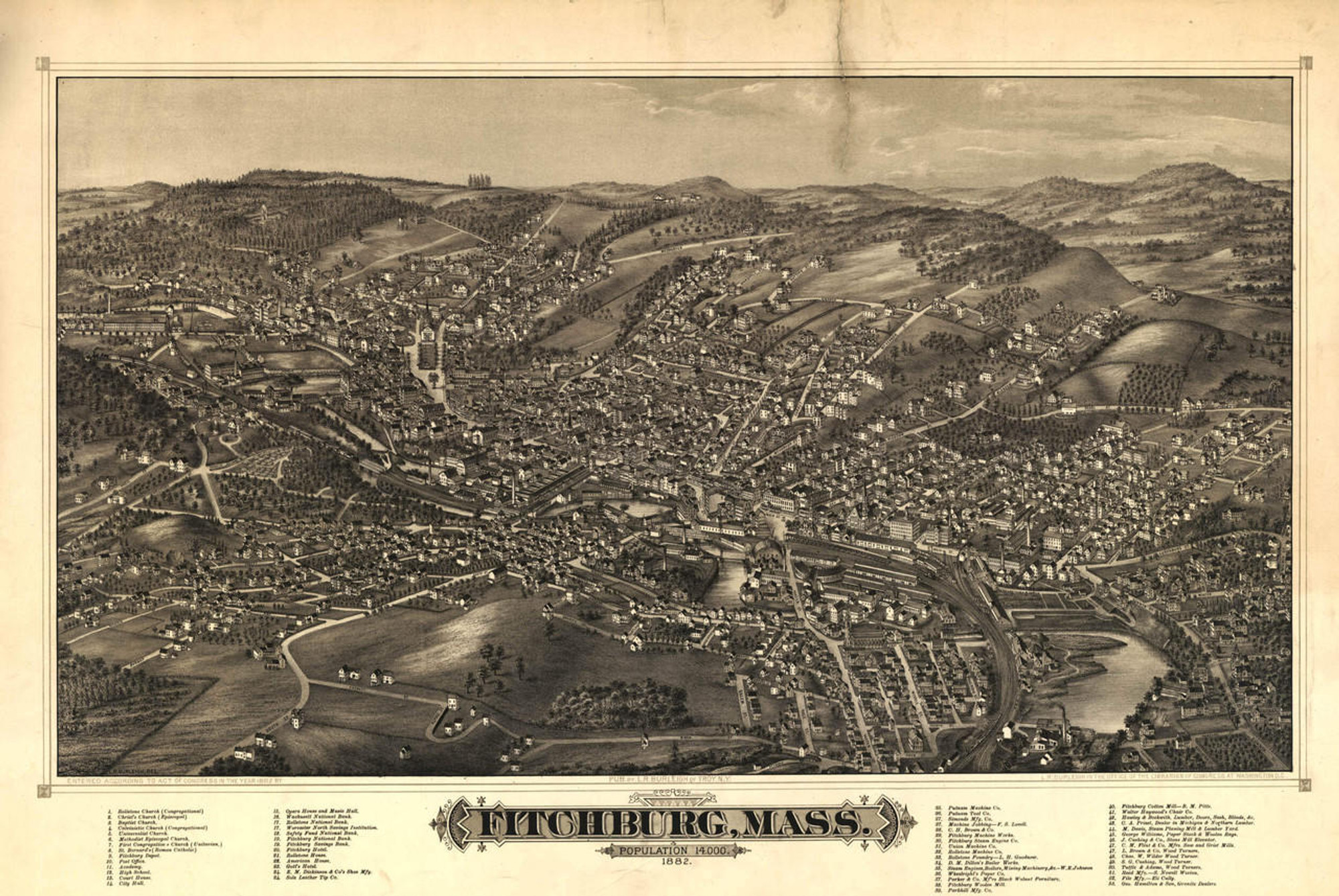 Historic Map - Fitchburg, MA - 1882, image 1, World Maps Online