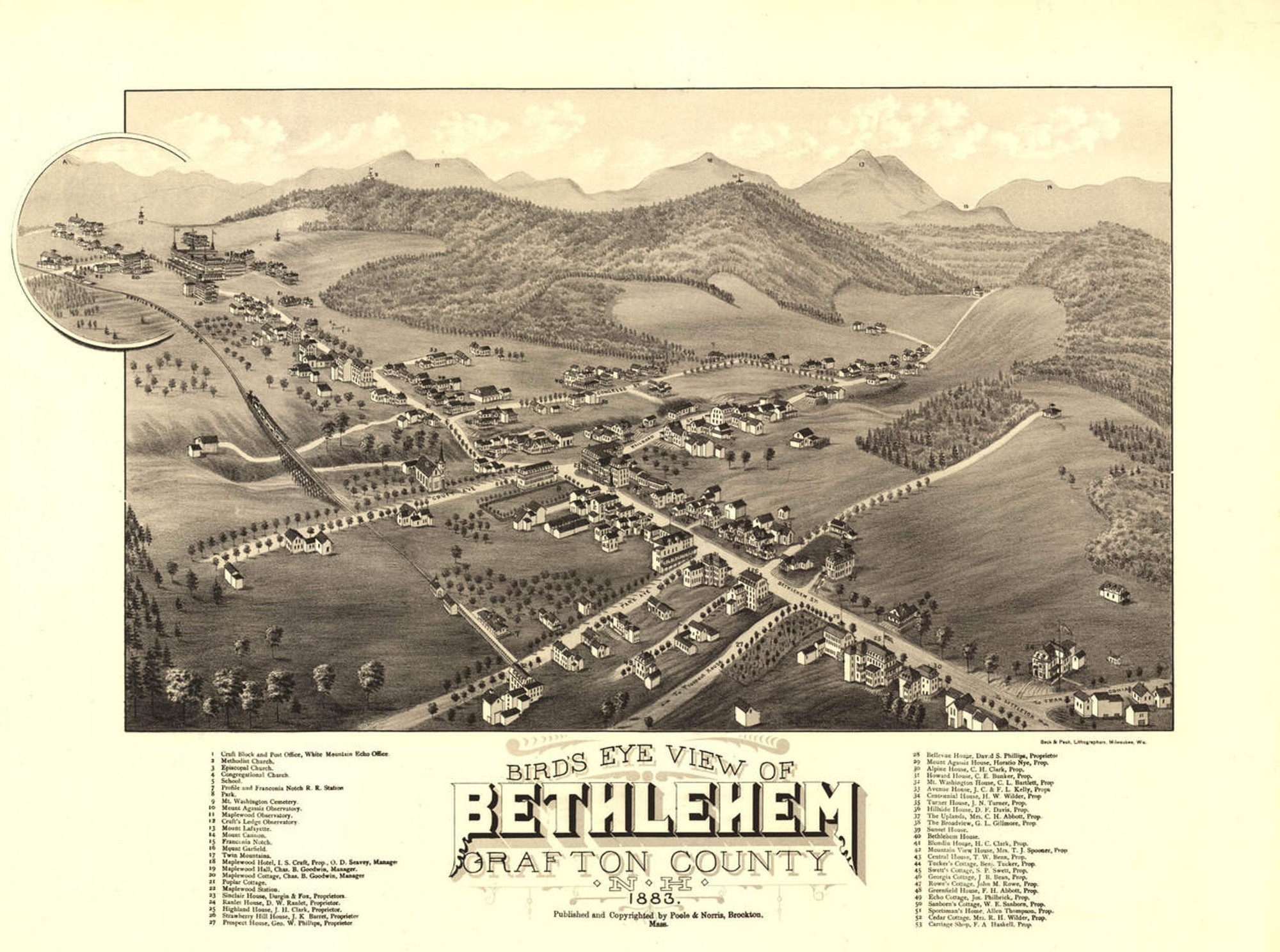 Historic Map - Bethlehem, NH - 1883, image 1, World Maps Online