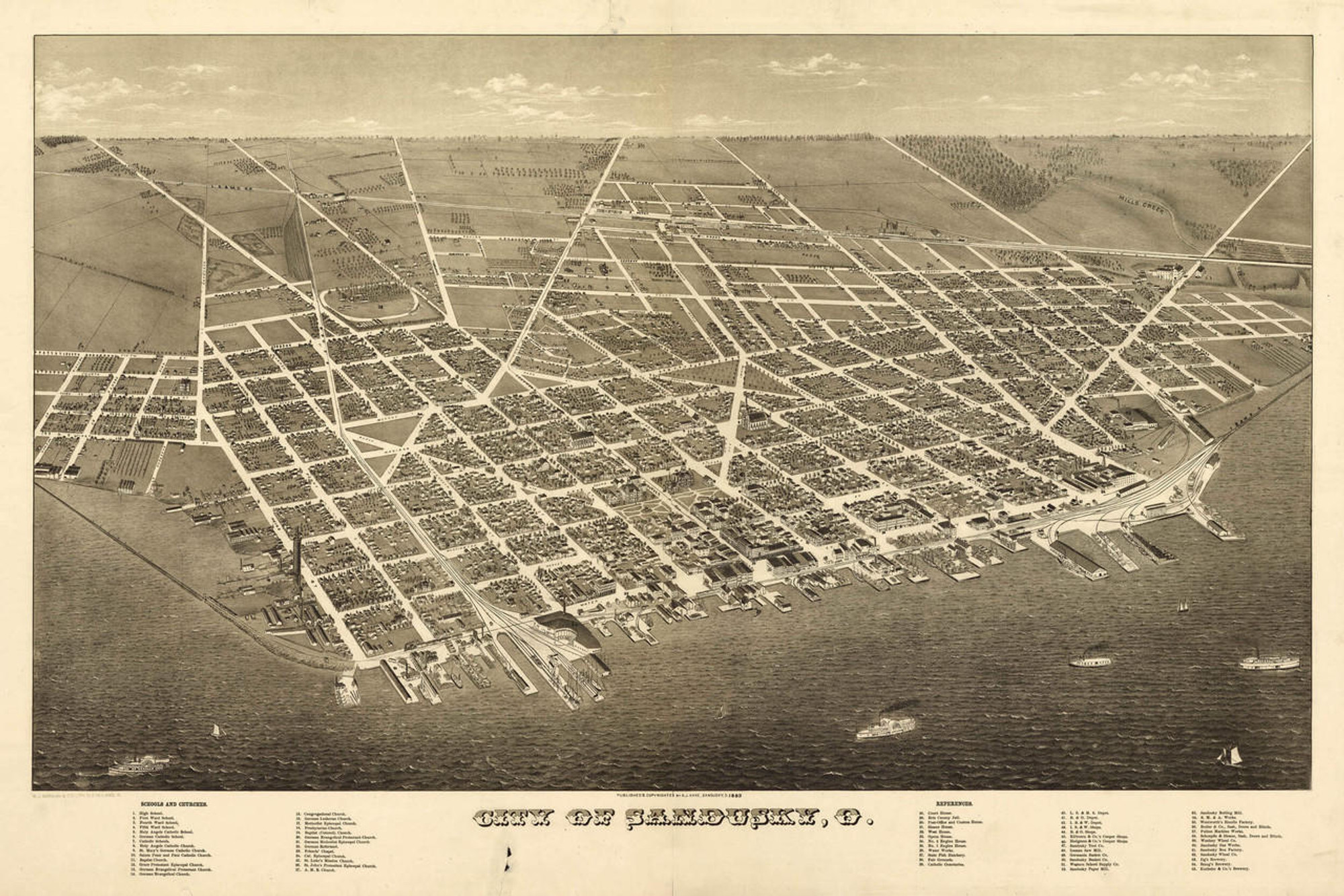 Historic Map - Sandusky, OH - 1883, image 1, World Maps Online