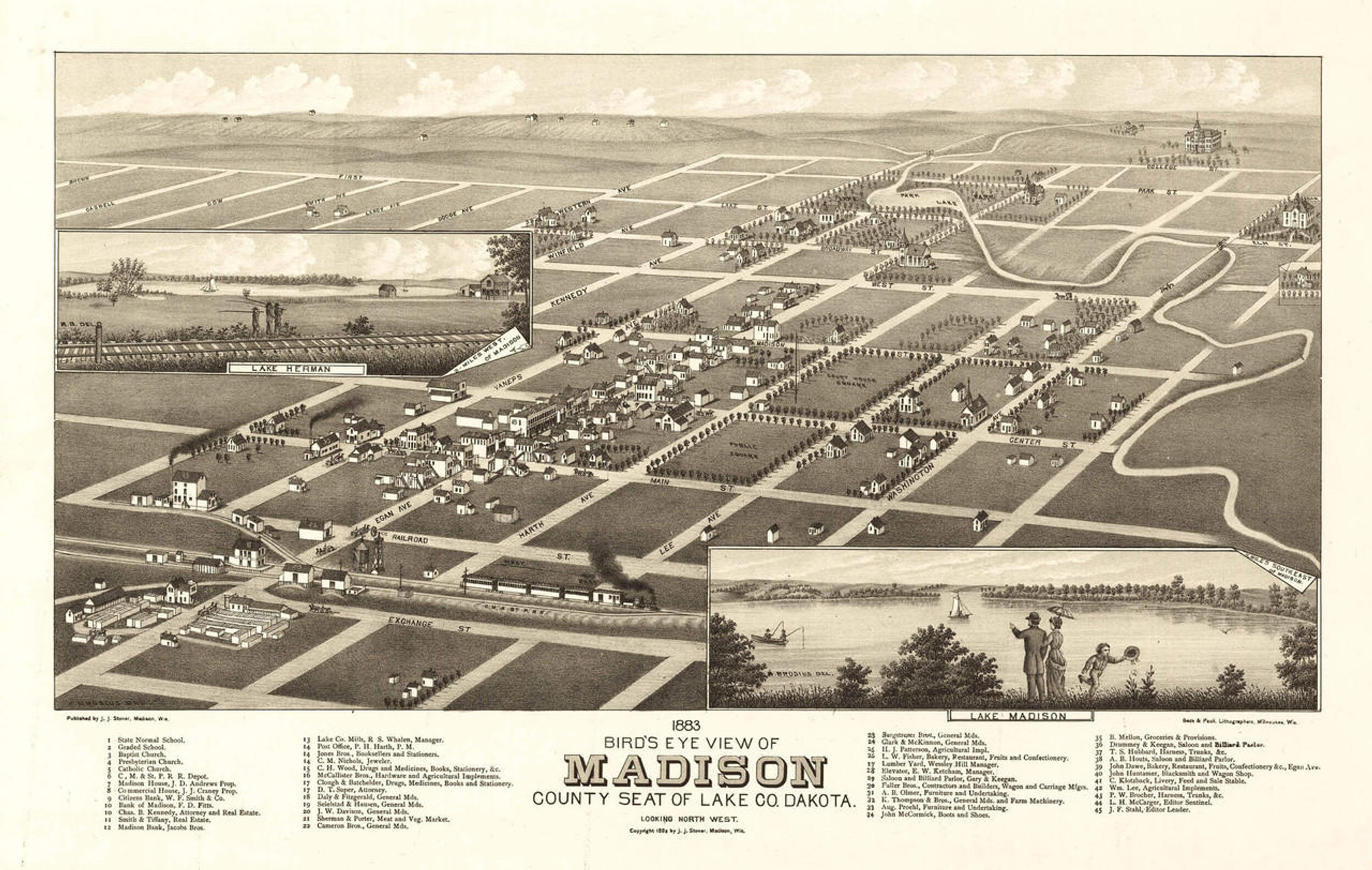 Historic Map - Madison, SD - 1883, image 1, World Maps Online
