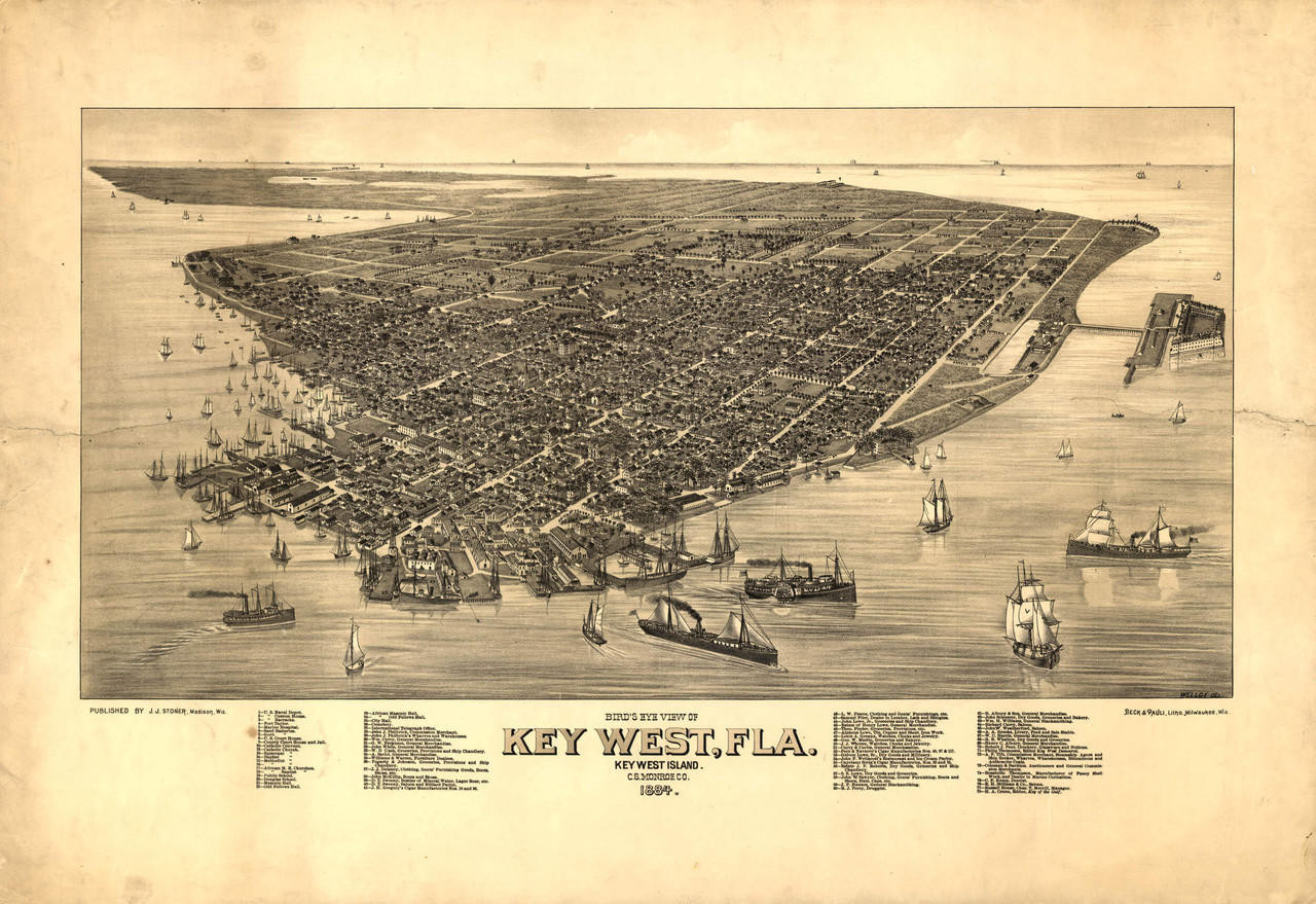 Historical Maps of Florida World - 1W FL KW 1884 64185 08847.1734478203 