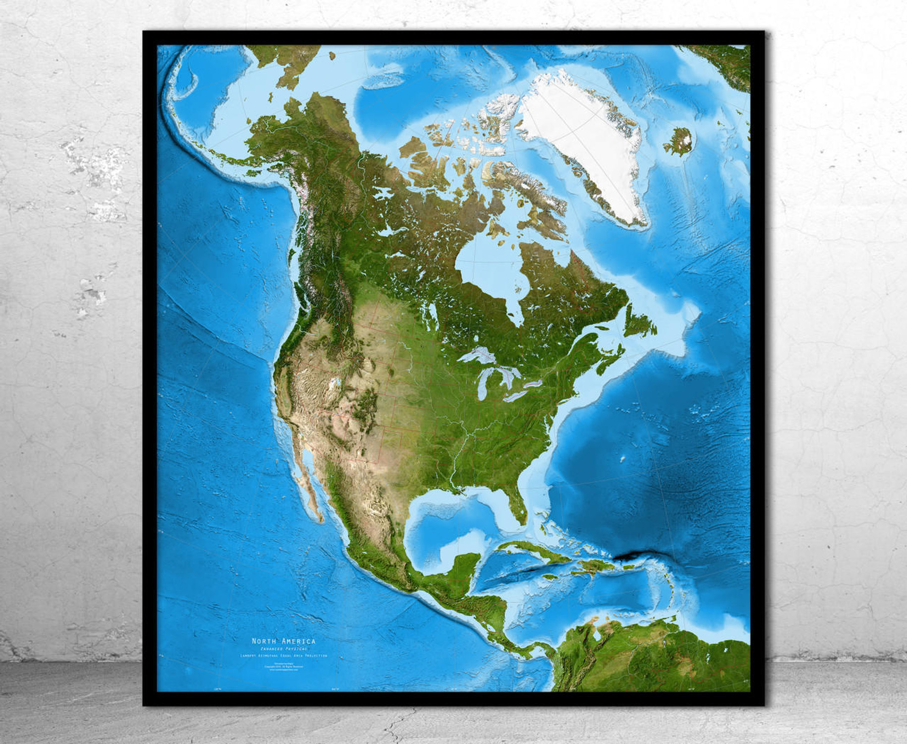North America Enhanced Satellite Image Map, image 1, World Maps Online