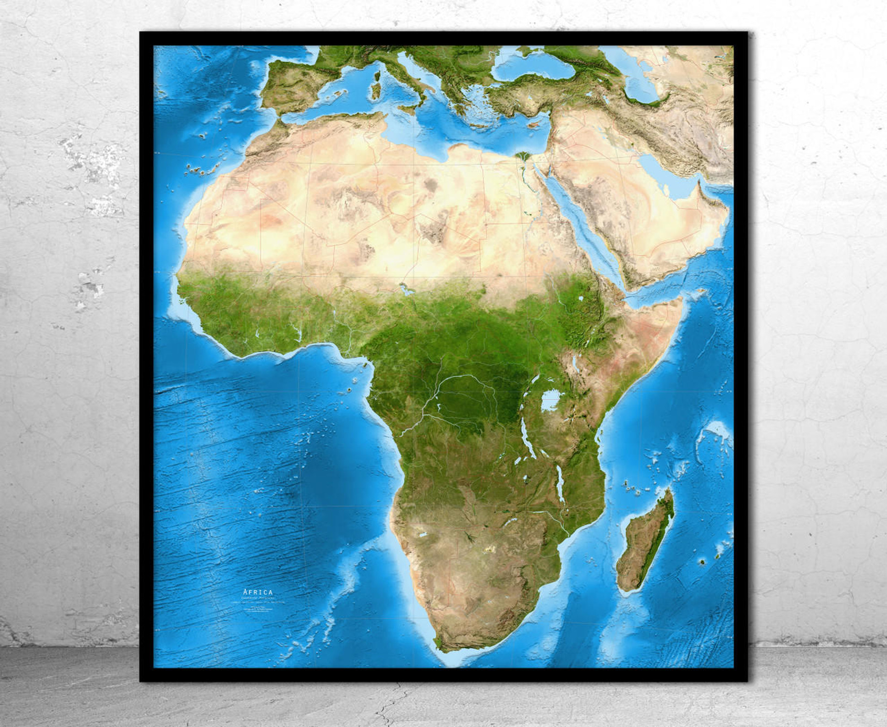 Africa Enhanced Physical Satellite Image Map, image 1, World Maps Online