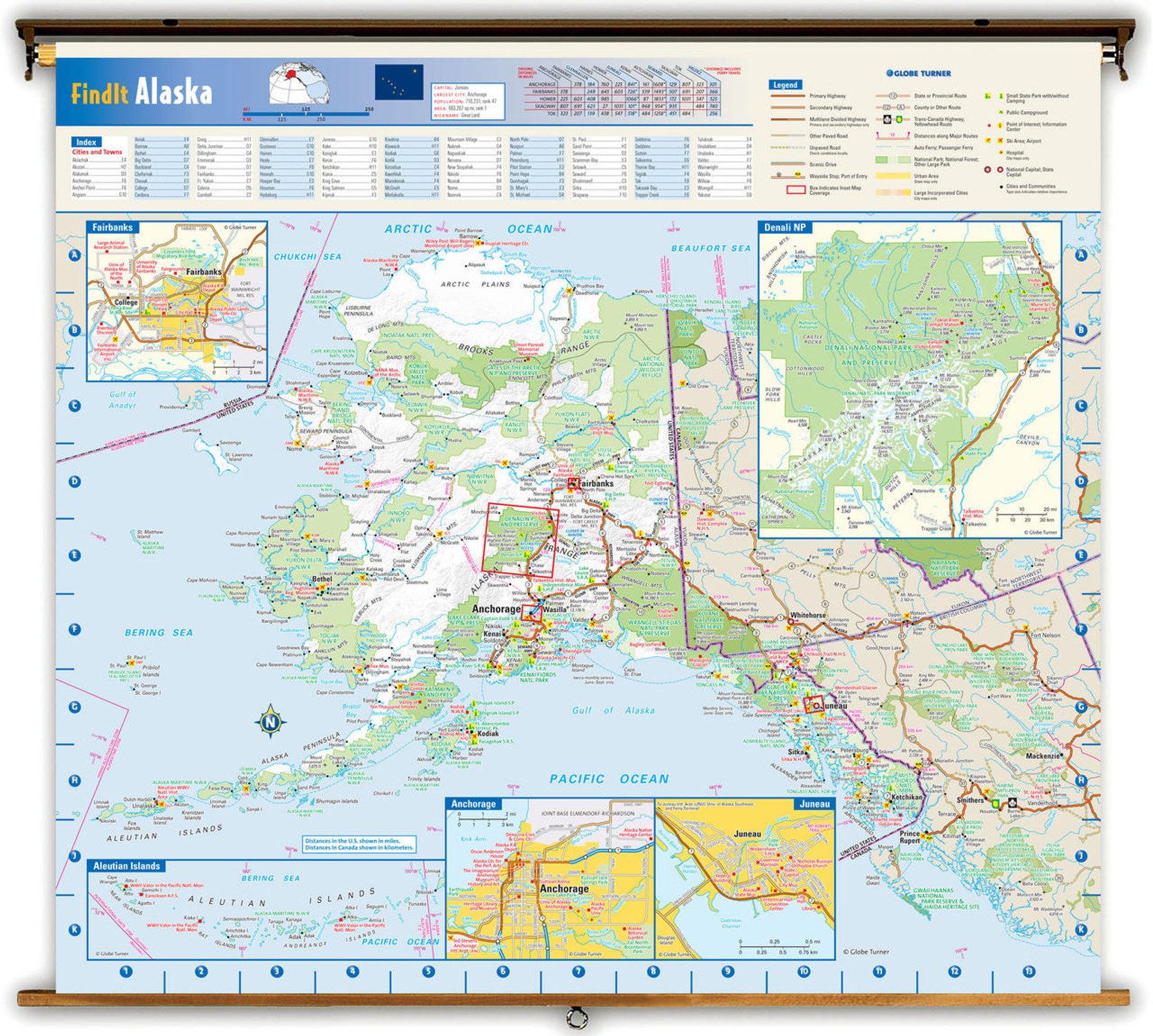 Alaska Reference Spring Roller Map, image 1, World Maps Online