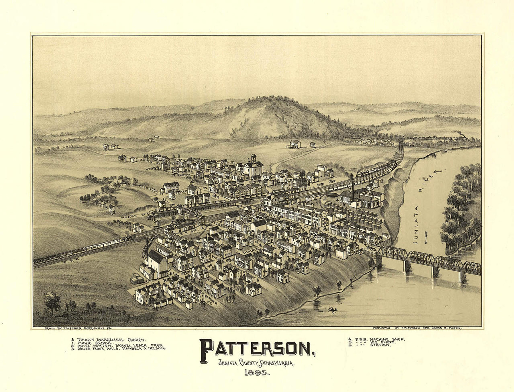 Historic Map - Mifflin (formerly Patterson), PA - 1895, image 1, World Maps Online