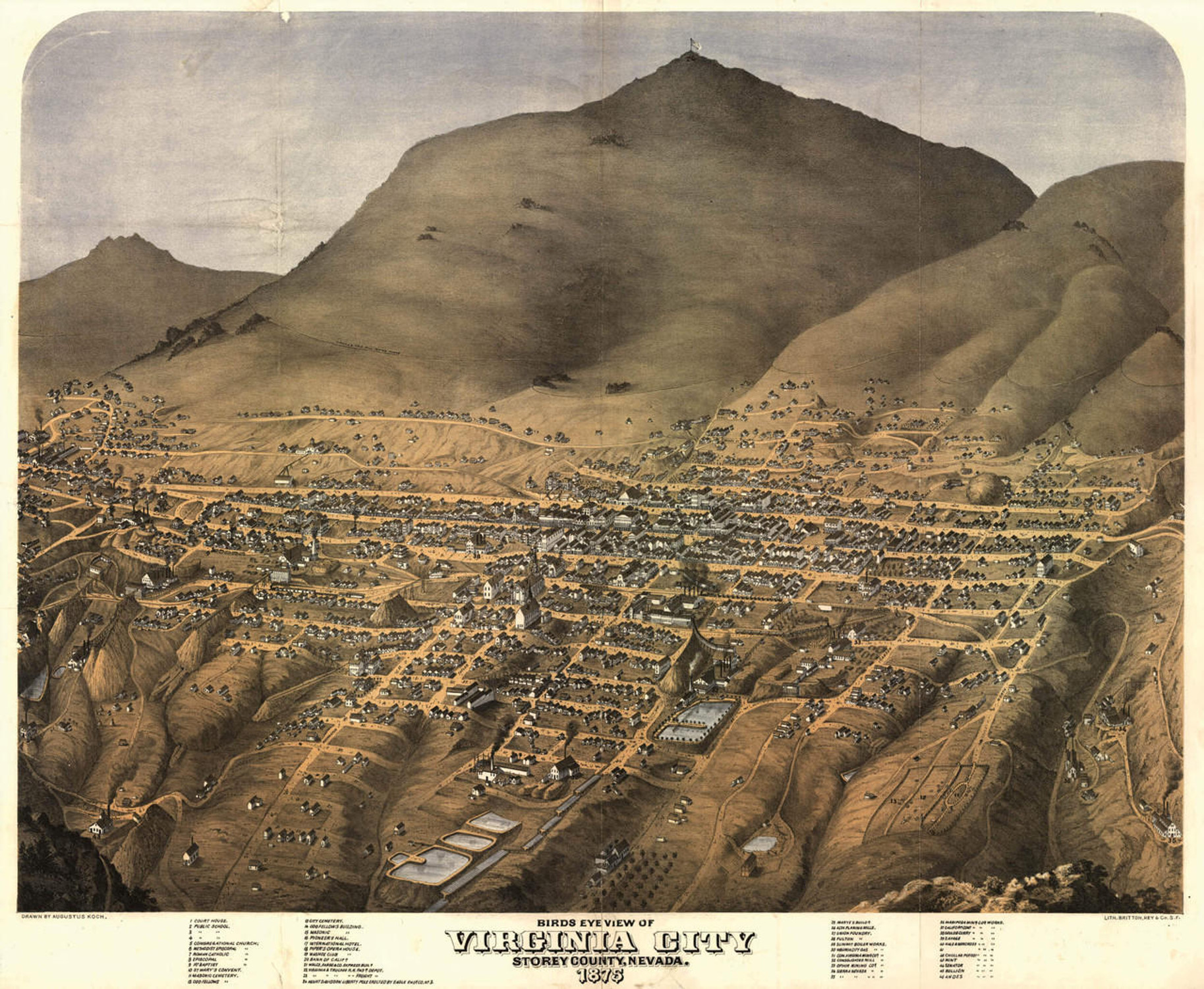 Historic Map - Virginia City, NV - 1875, image 1, World Maps Online