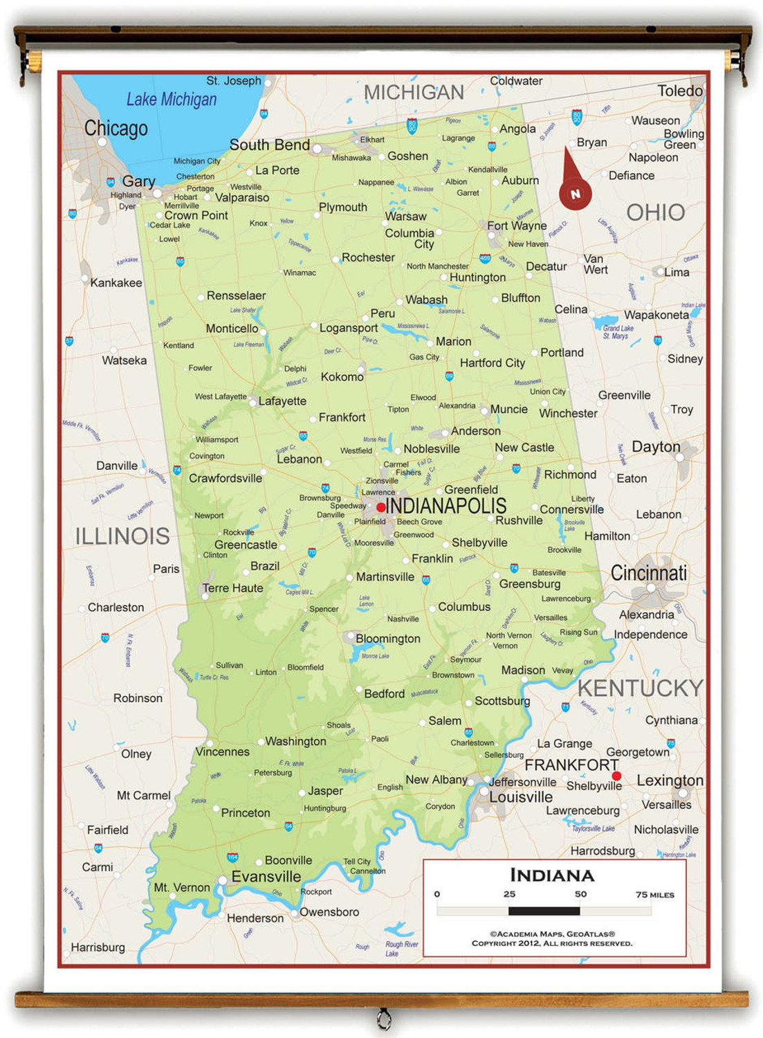 Indiana State Classroom Maps World Maps Online Academia Indiana Physical Lg 04482 71647.1709579338 