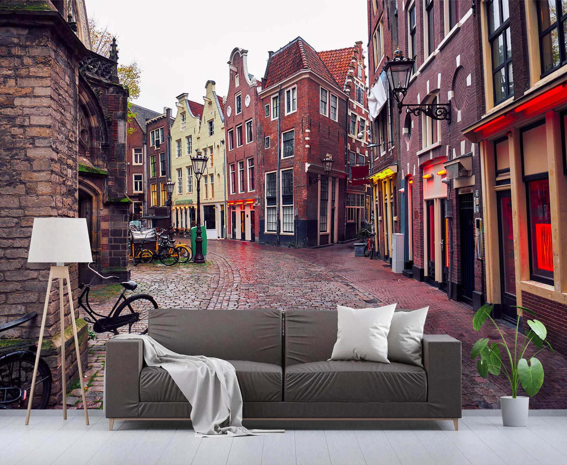 Red Light District Amsterdam Street View Wall Mural, image 1, World Maps Online