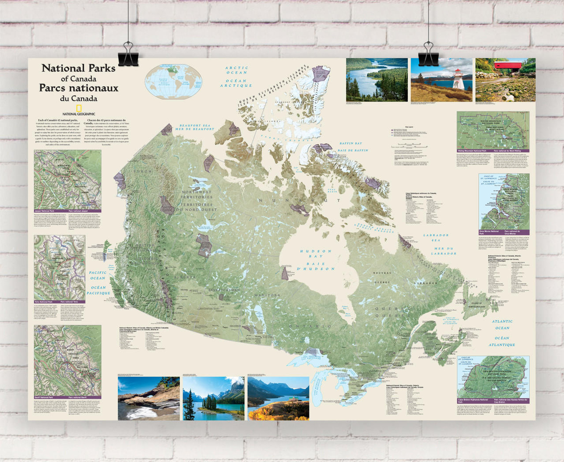 National Geographic Canada National Parks Wall Map, image 1, World Maps Online