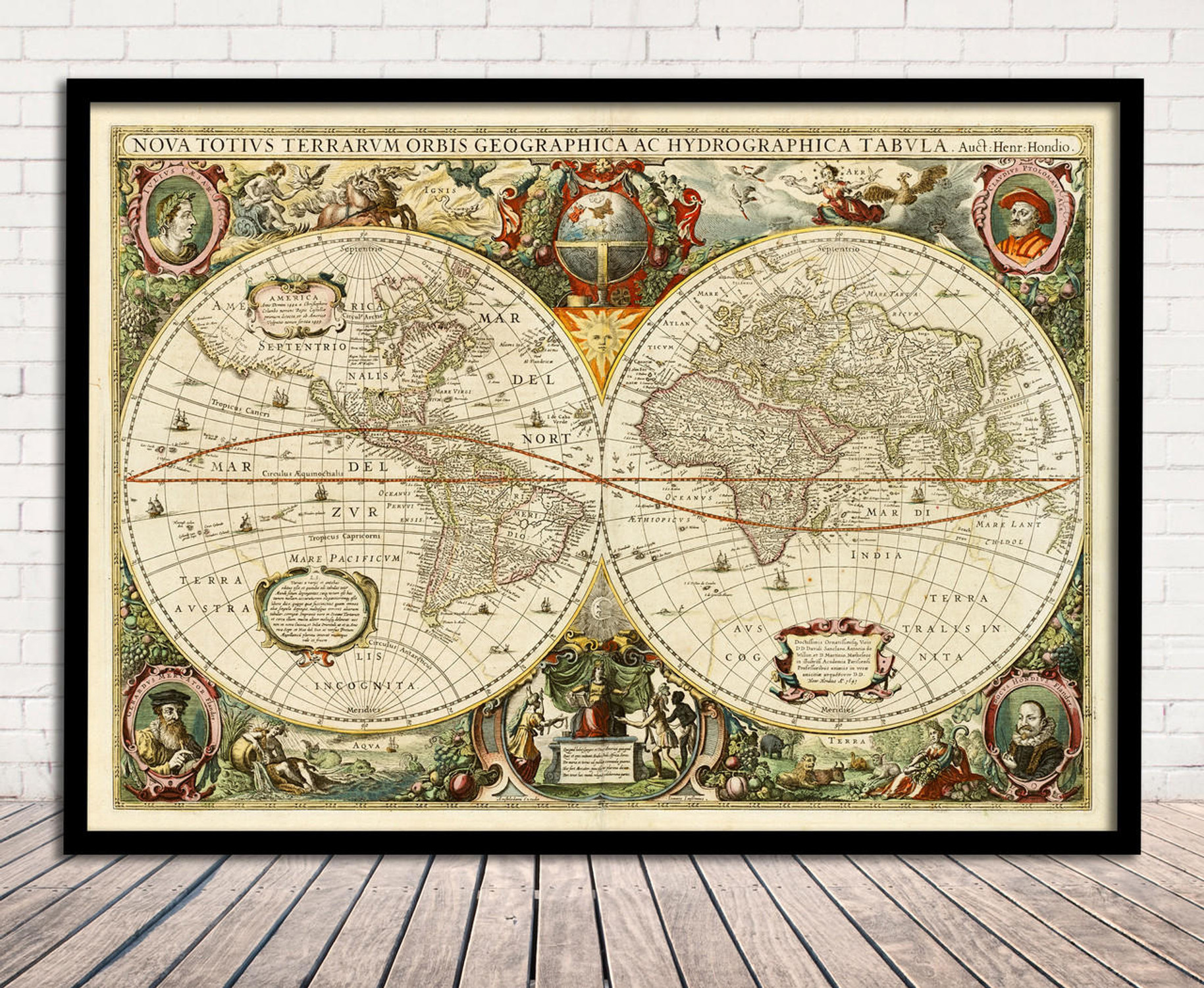 Old World Map - 1641 - Antique Fine Art Reproduction Print, image 1, World Maps Online