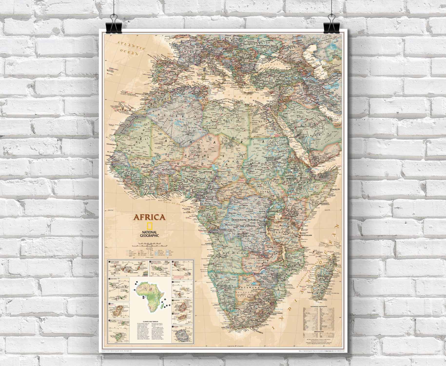 National Geographic Africa Executive Political Wall Map