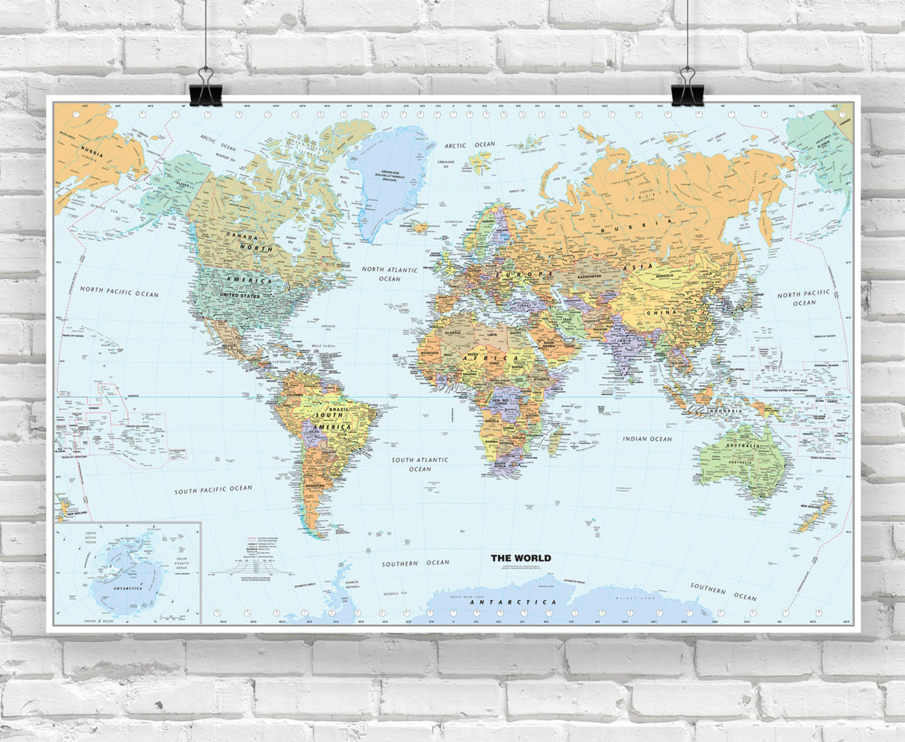 Classic World Wall Map, image 1, World Maps Online