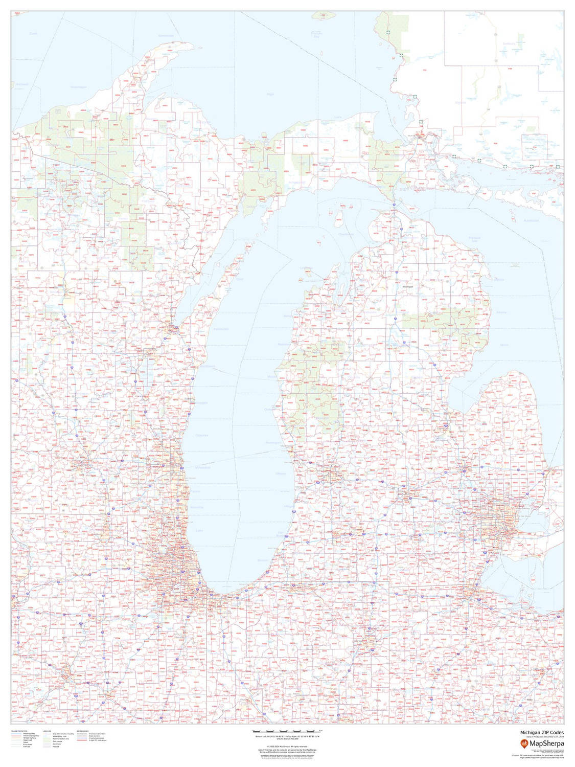Michigan ZIP Code Map Michigan ZIP Code Map