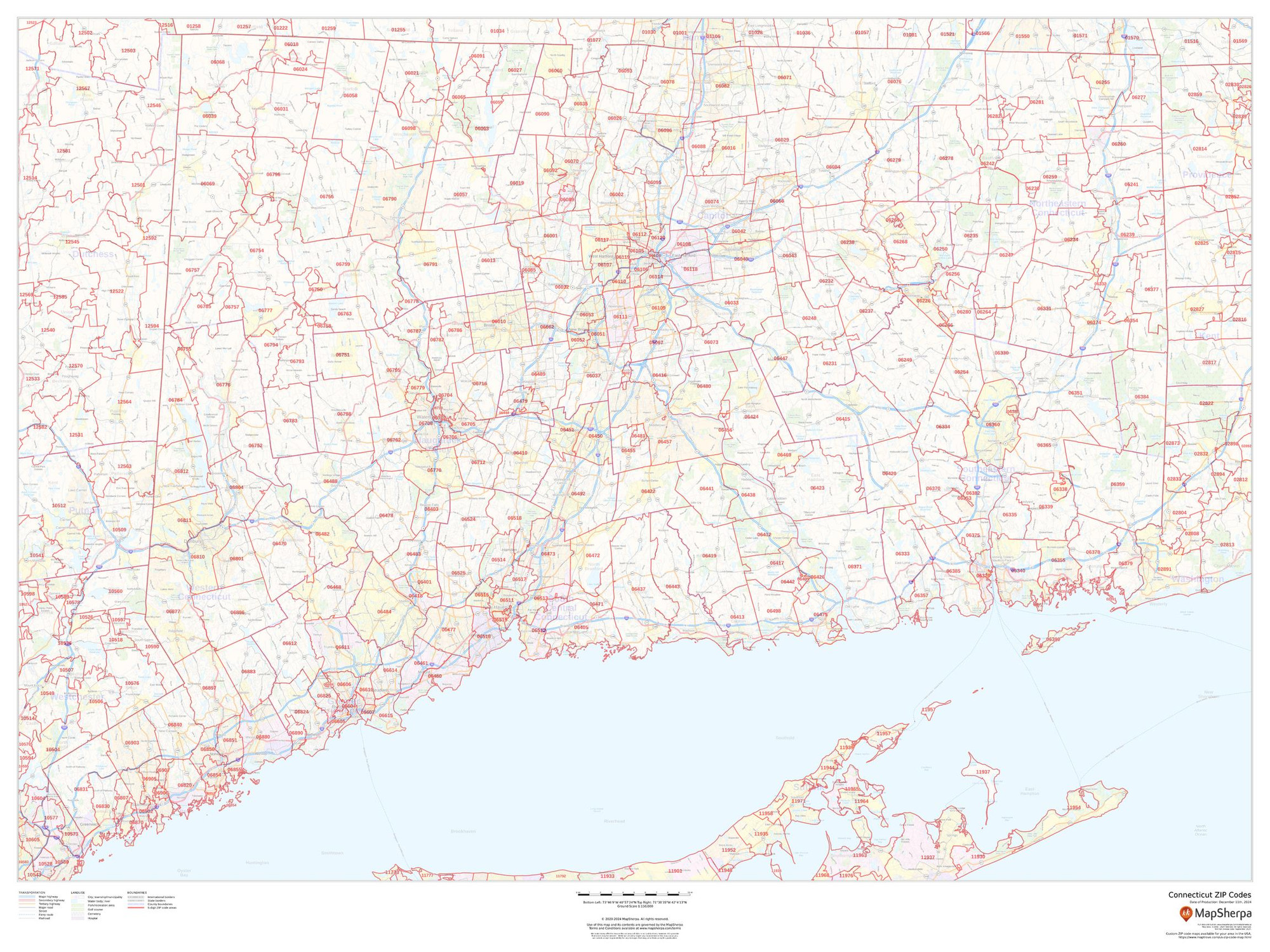 Connecticut ZIP Code Map Connecticut ZIP Code Map