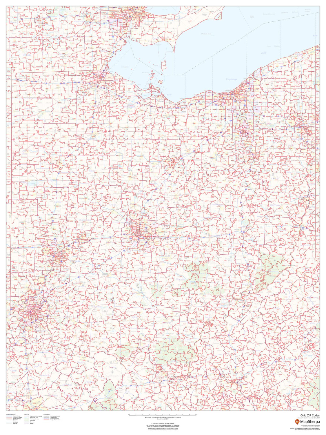 Ohio ZIP Code Map Ohio ZIP Code Map