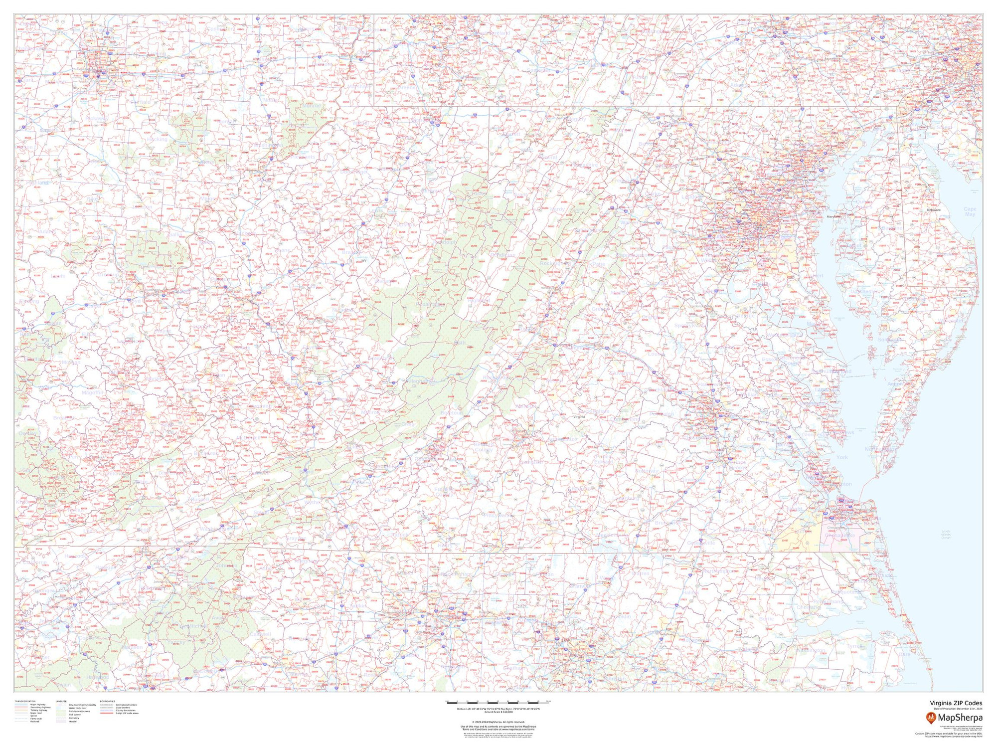 Virginia ZIP Code Map Virginia ZIP Code Map
