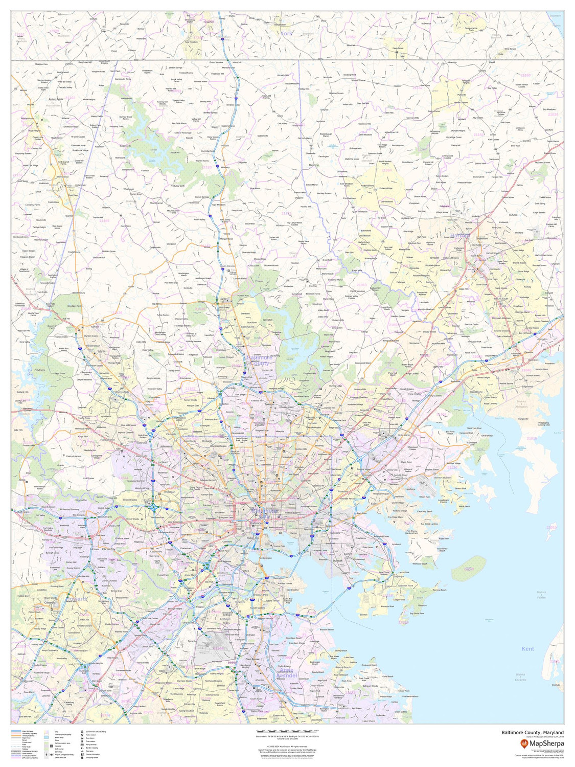 Baltimore County, Maryland Wall Map Baltimore County, Maryland Wall Map