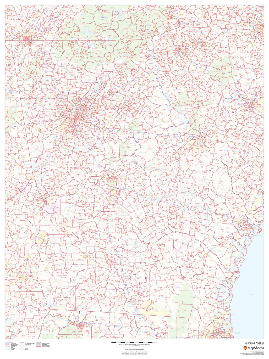 Georgia ZIP Code Map Georgia ZIP Code Map