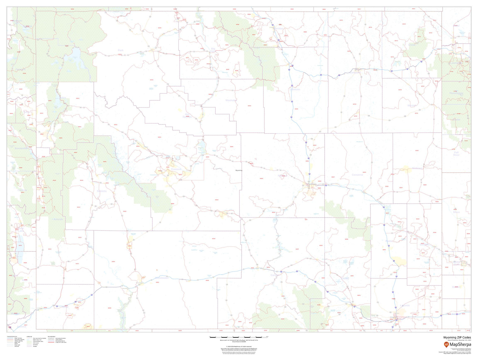 Wyoming ZIP Code Map Wyoming ZIP Code Map