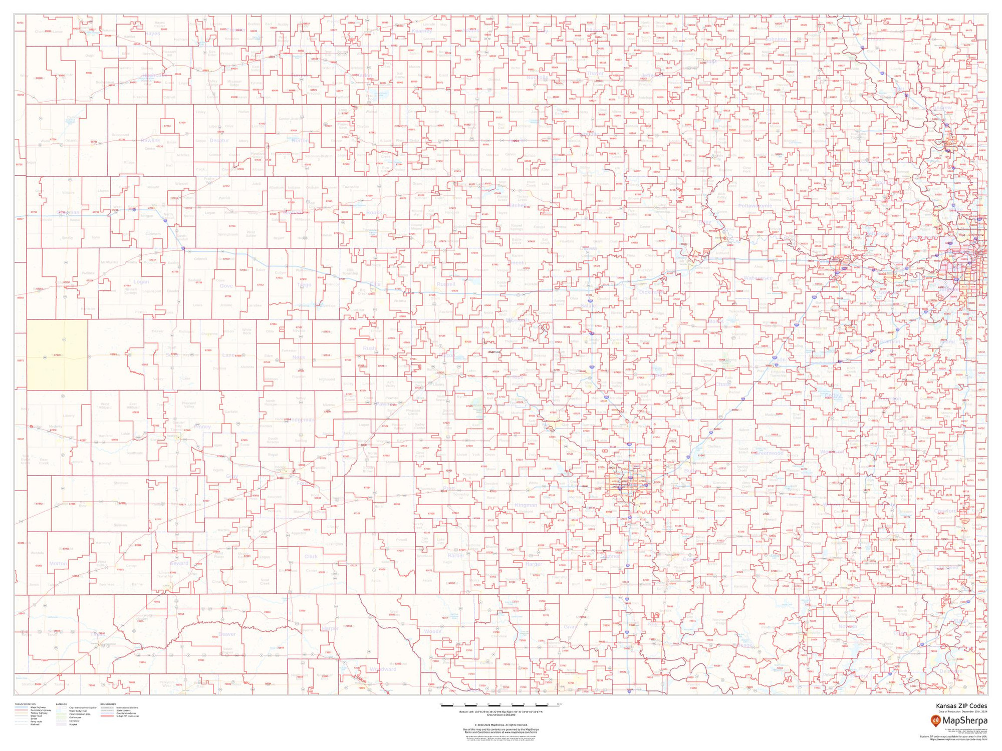 Kansas ZIP Code Map Kansas ZIP Code Map