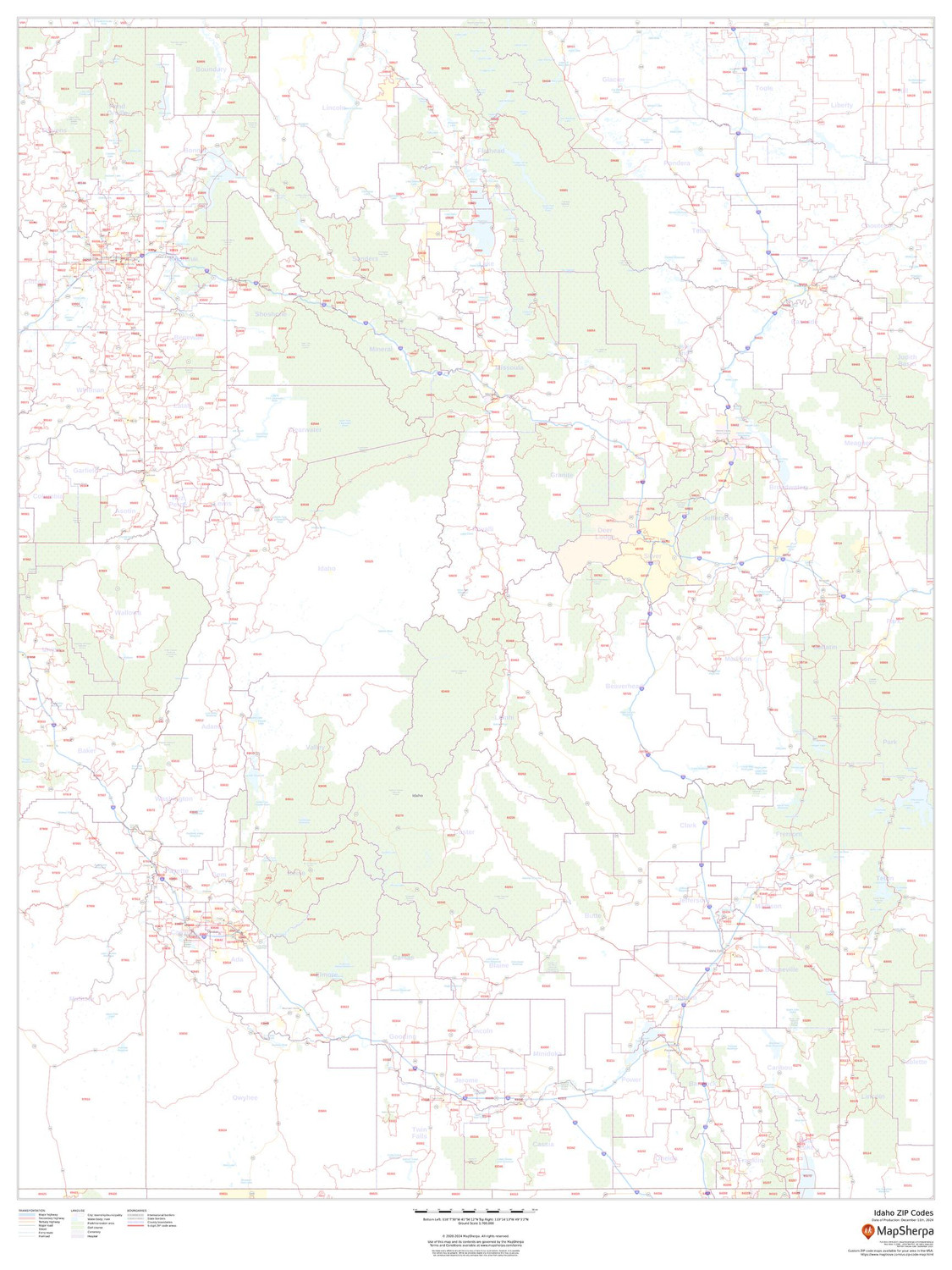 Idaho ZIP Code Map Idaho ZIP Code Map