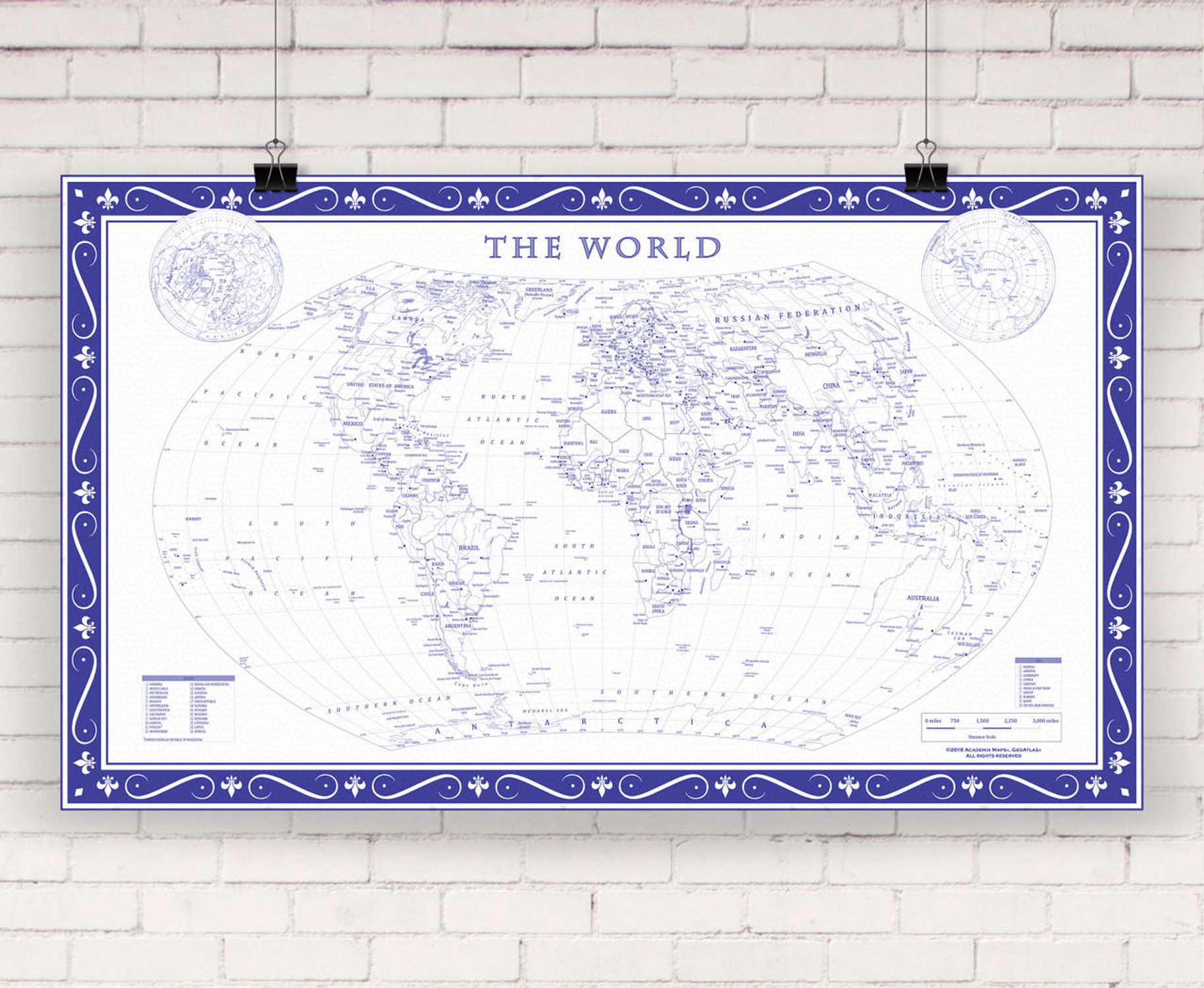 Delft Blue World Map, image 1, World Maps Online