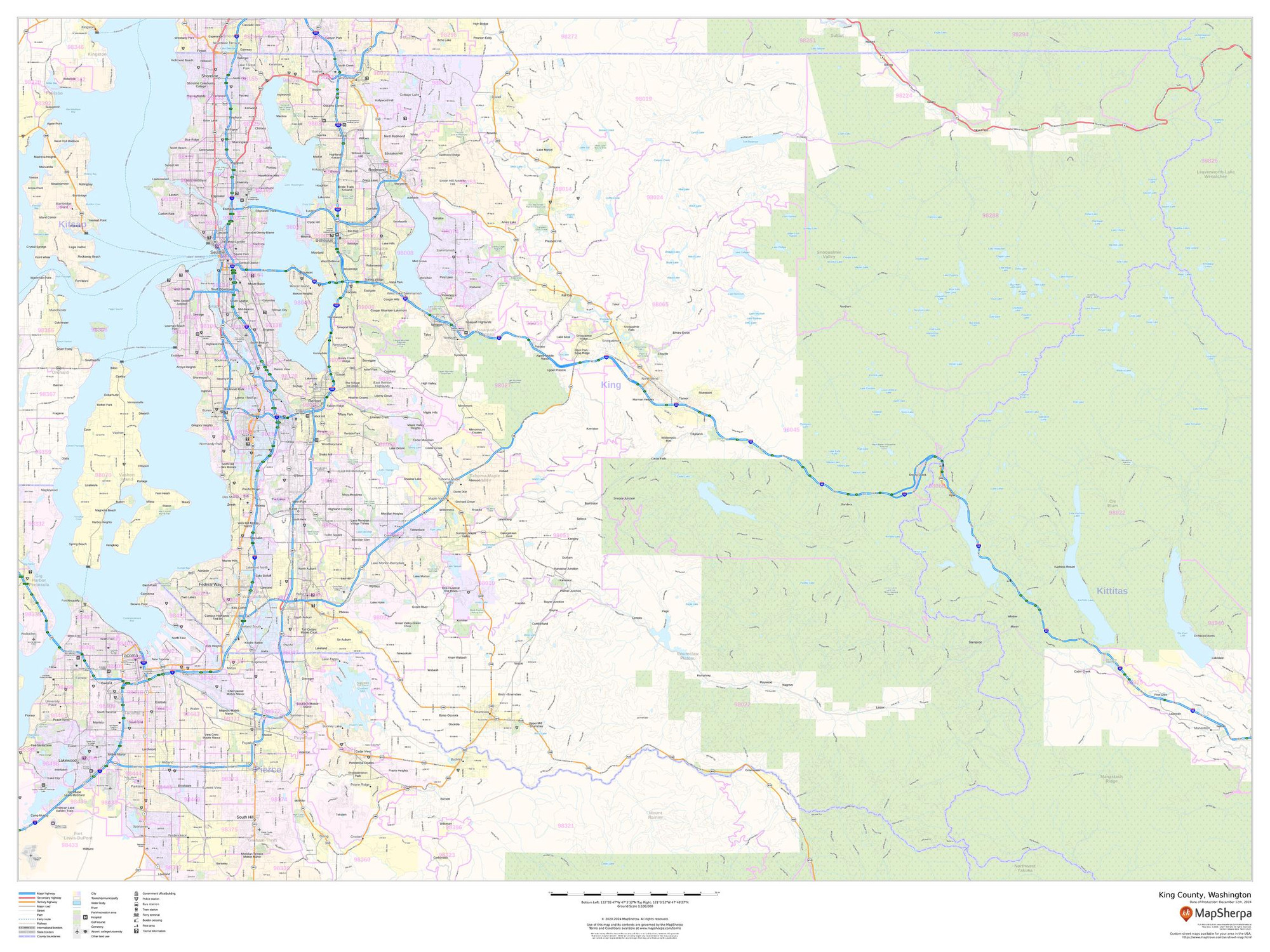 King County, Washington Wall Map King County, Washington Wall Map