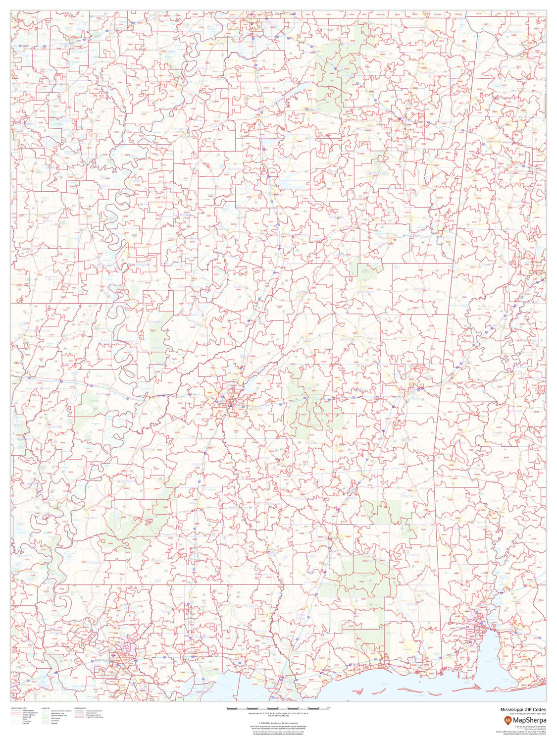 Mississippi ZIP Code Map Mississippi ZIP Code Map