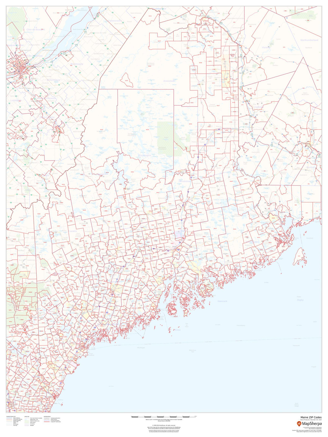 Maine ZIP Code Map Maine ZIP Code Map