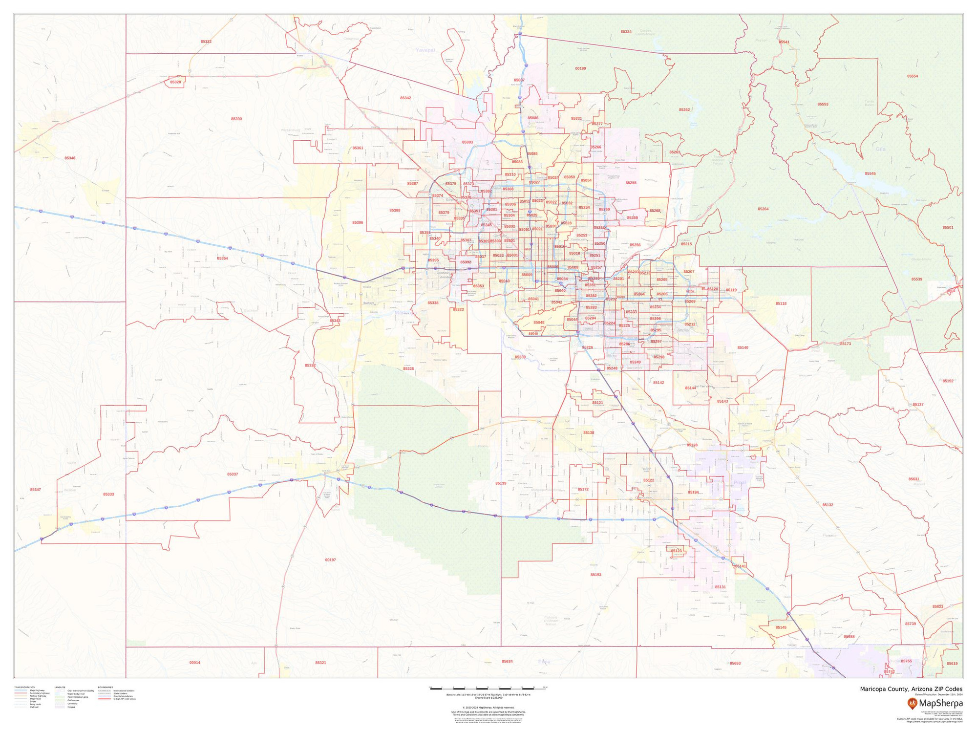 Maricopa County, Arizona ZIP Codes Wall Map Maricopa County, Arizona ZIP Codes Wall Map