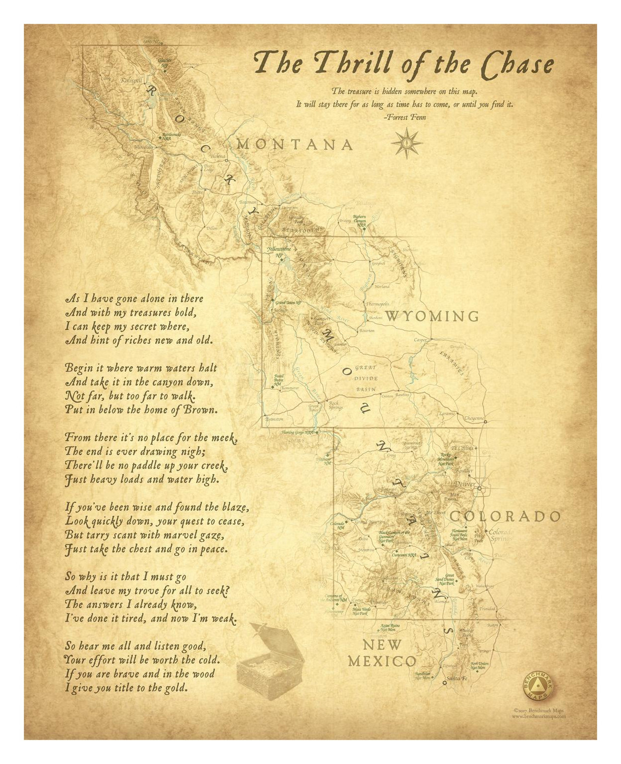 The Thrill of the Chase Wall Map The Thrill of the Chase Wall Map