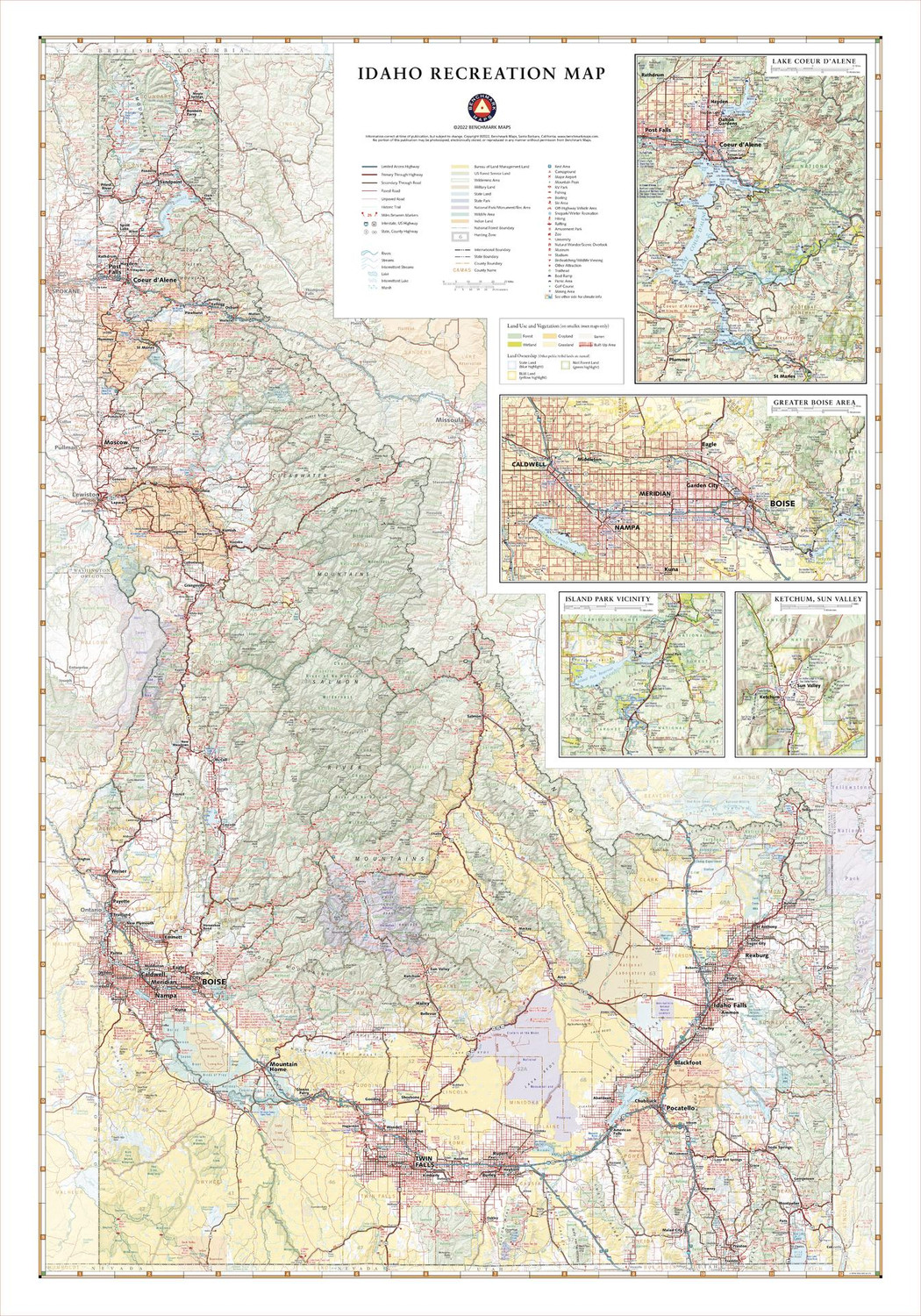 Idaho Recreation Wall Map