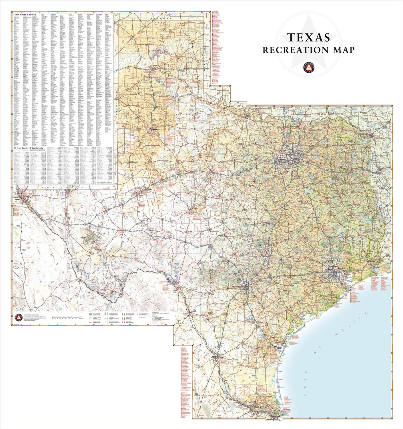 Texas Recreation Wall Map