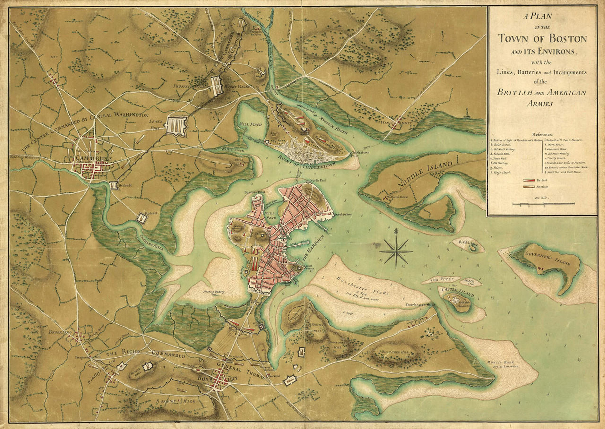 Historic Map - Boston, MA - Revolutionary War - 1776, image 1, World Maps Online