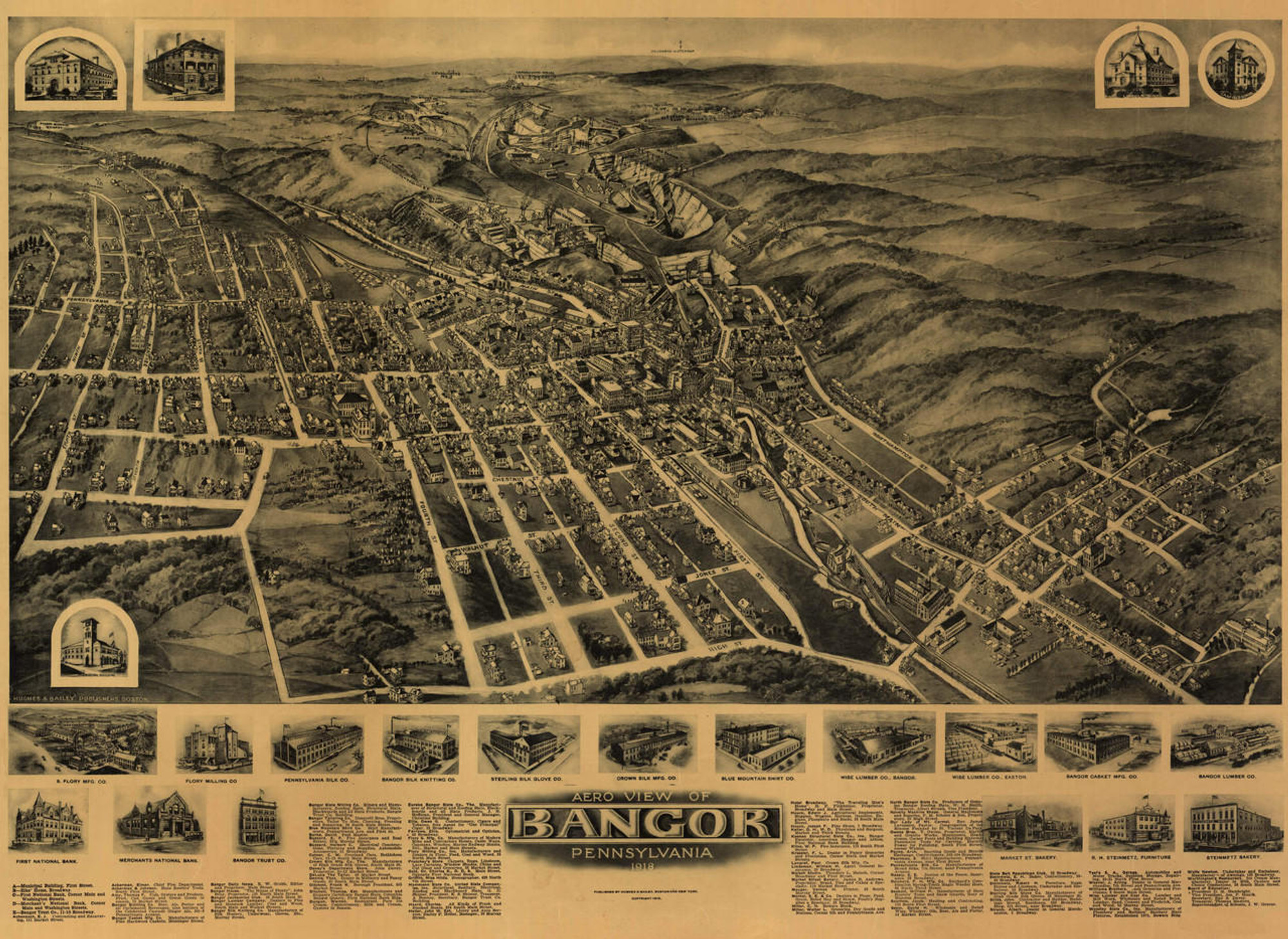 Historic Map - Bangor, PA - 1918, image 1, World Maps Online