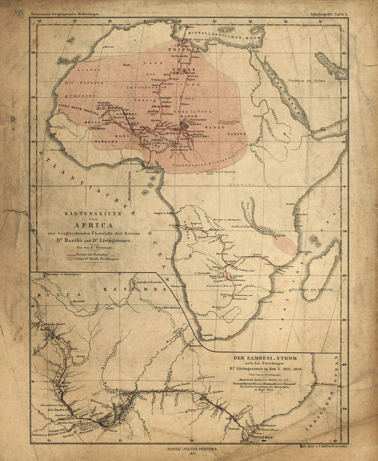 Historic Map - Africa - 1857, image 1, World Maps Online