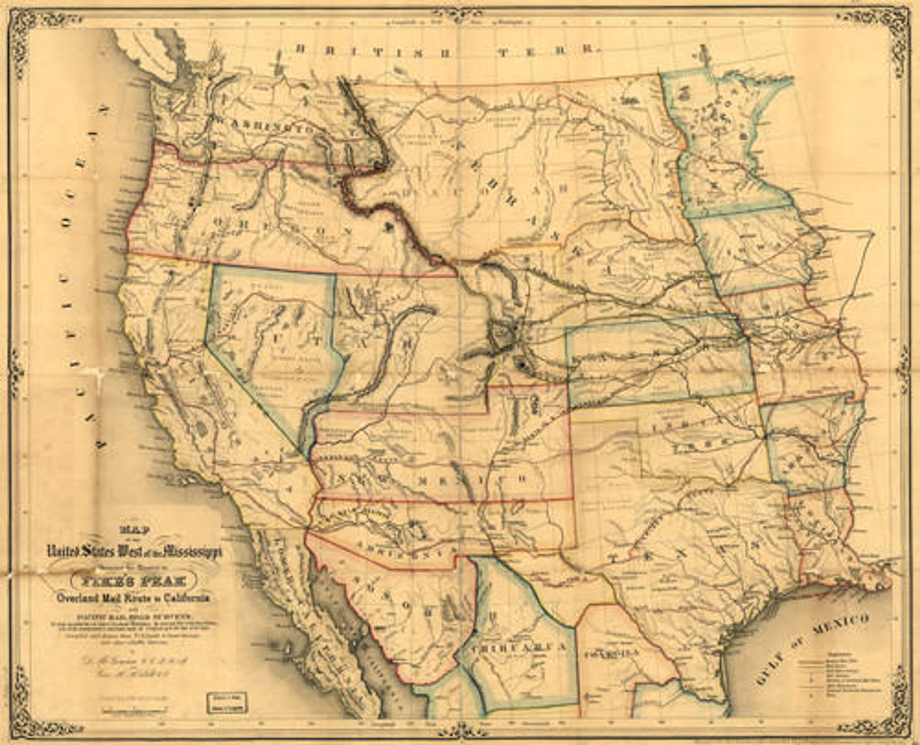 Historical Map of the United States - West of the Mississippi - 1859, image 2, World Maps Online