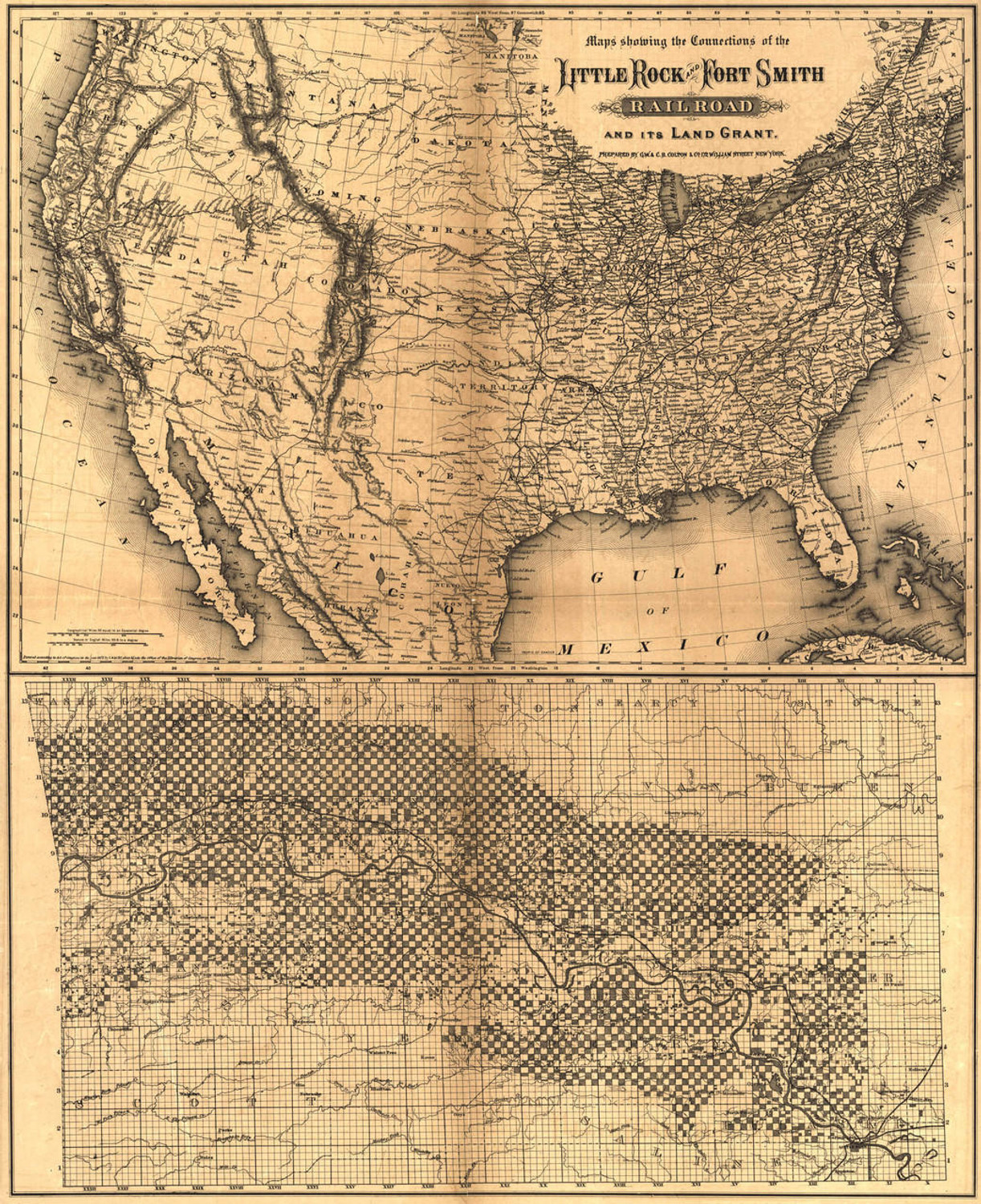 Historic Railroad Map of the United States - 1873, image 1, World Maps Online