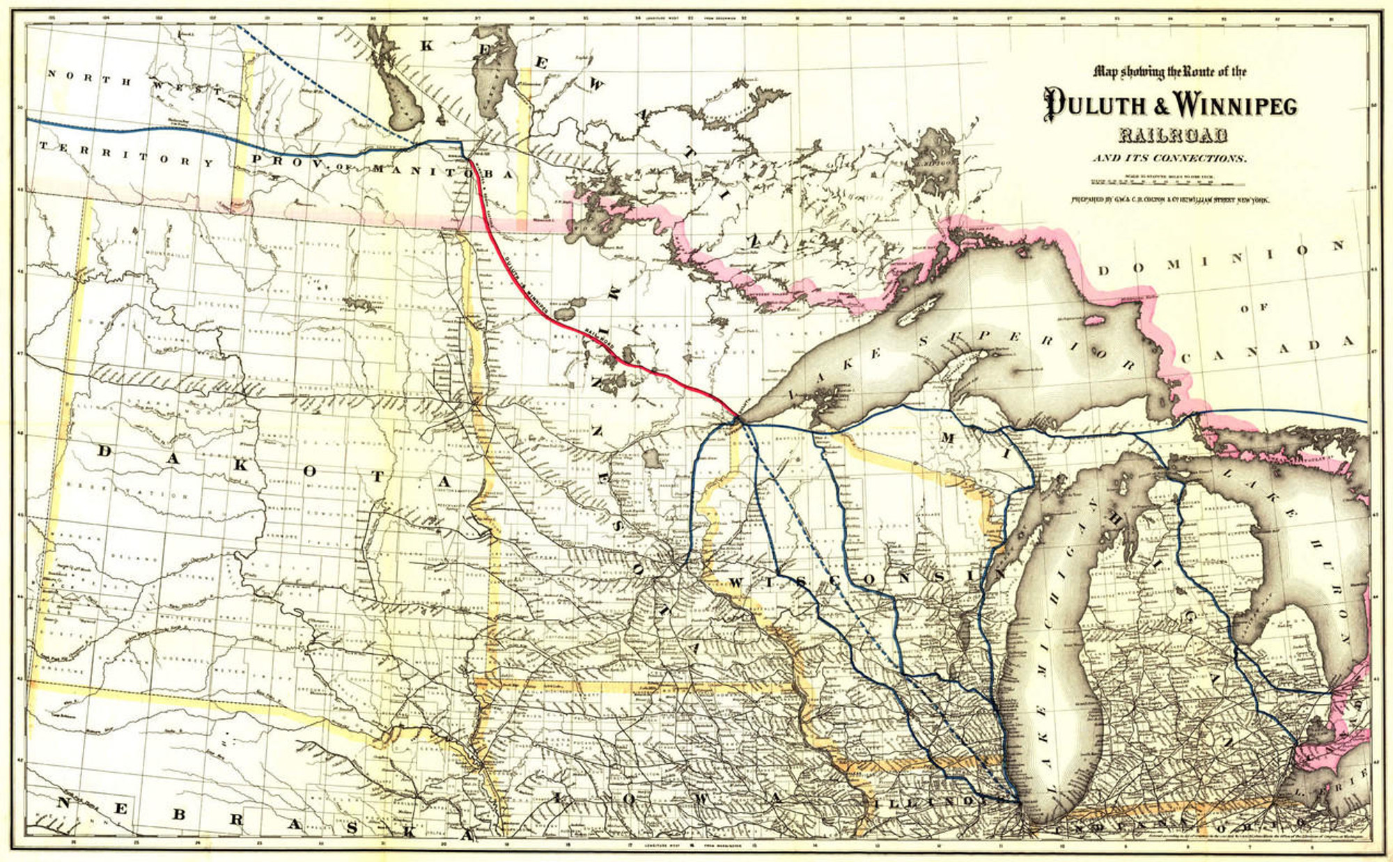Historic Railroad Map of Midwestern States - 1881, image 1, World Maps Online