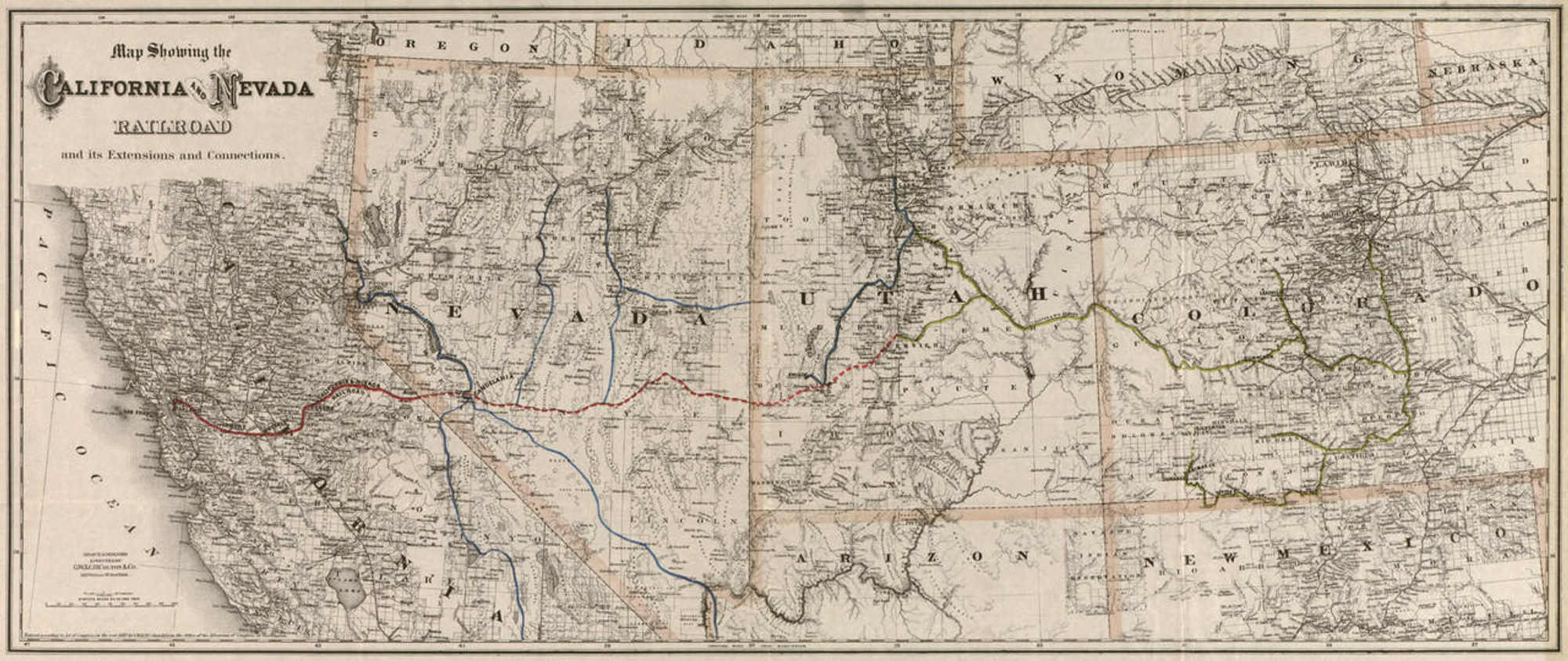 Historic Railroad Map of the Southwest United States - 1882, image 1, World Maps Online