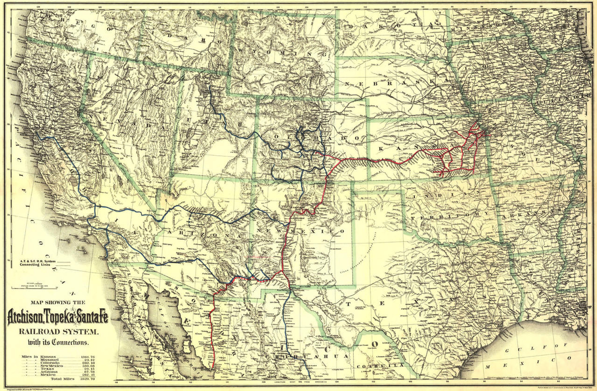 Historic Railroad Map of the Western United States - 1883, image 1, World Maps Online