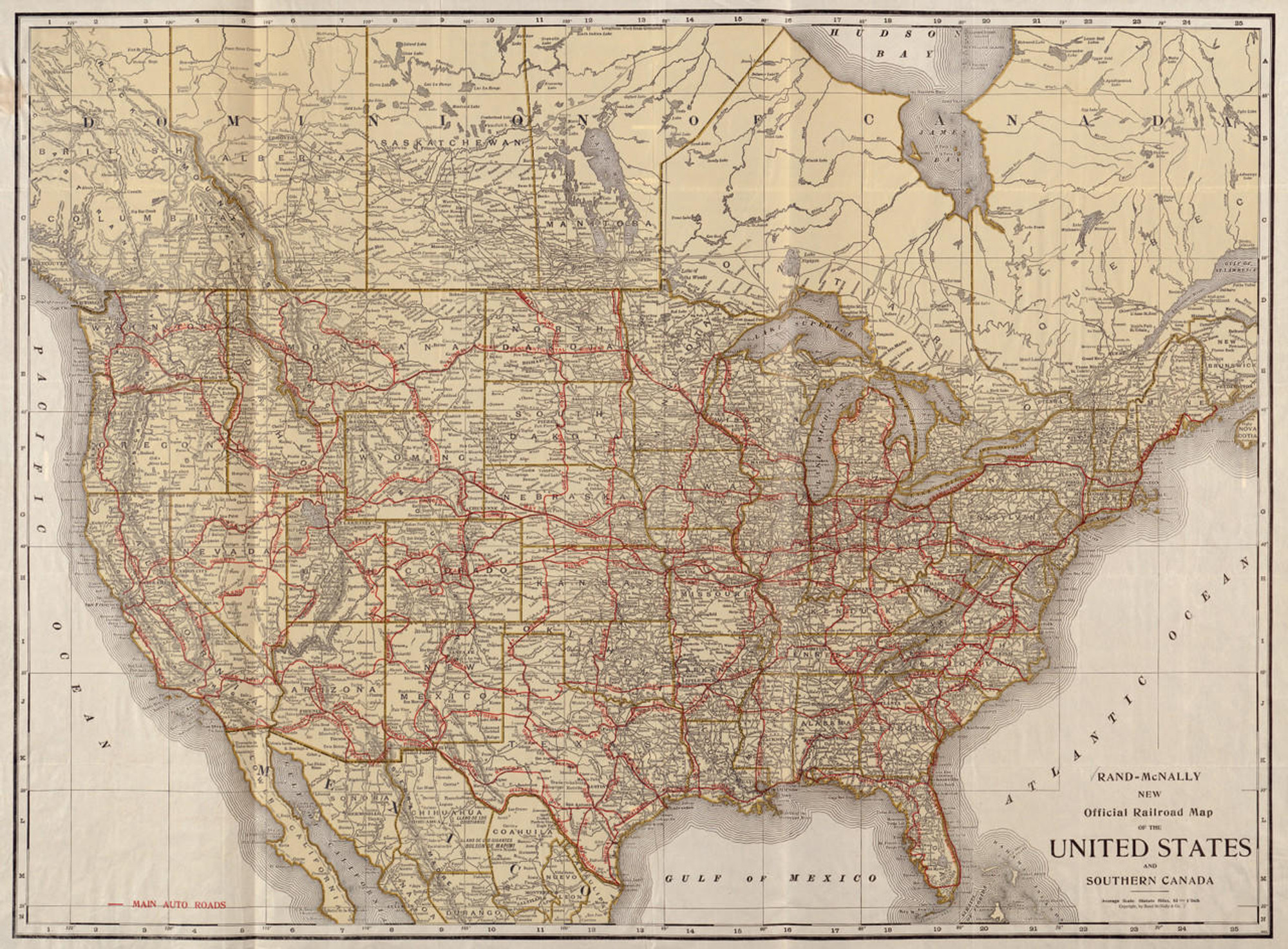 Historic Railroad Map of the United States - 1920, image 1, World Maps Online