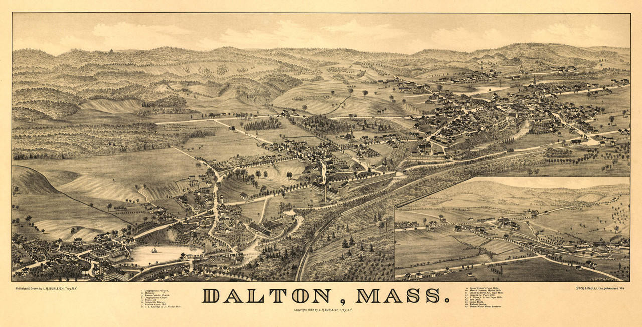 Historic Map Dalton, MA 1884 World Maps Online