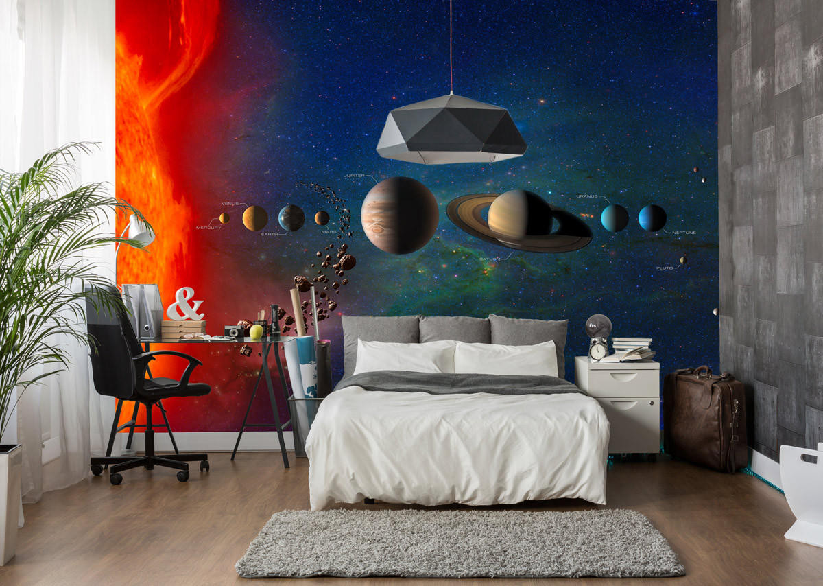 solar system wallpaper for bedroom