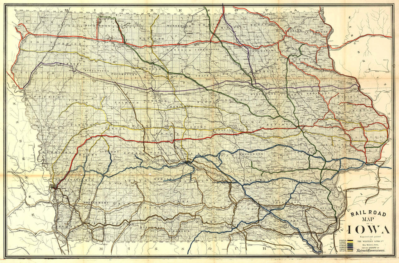 Iais System Map Historic Railroad Map of Iowa - 1881 | World Maps Online