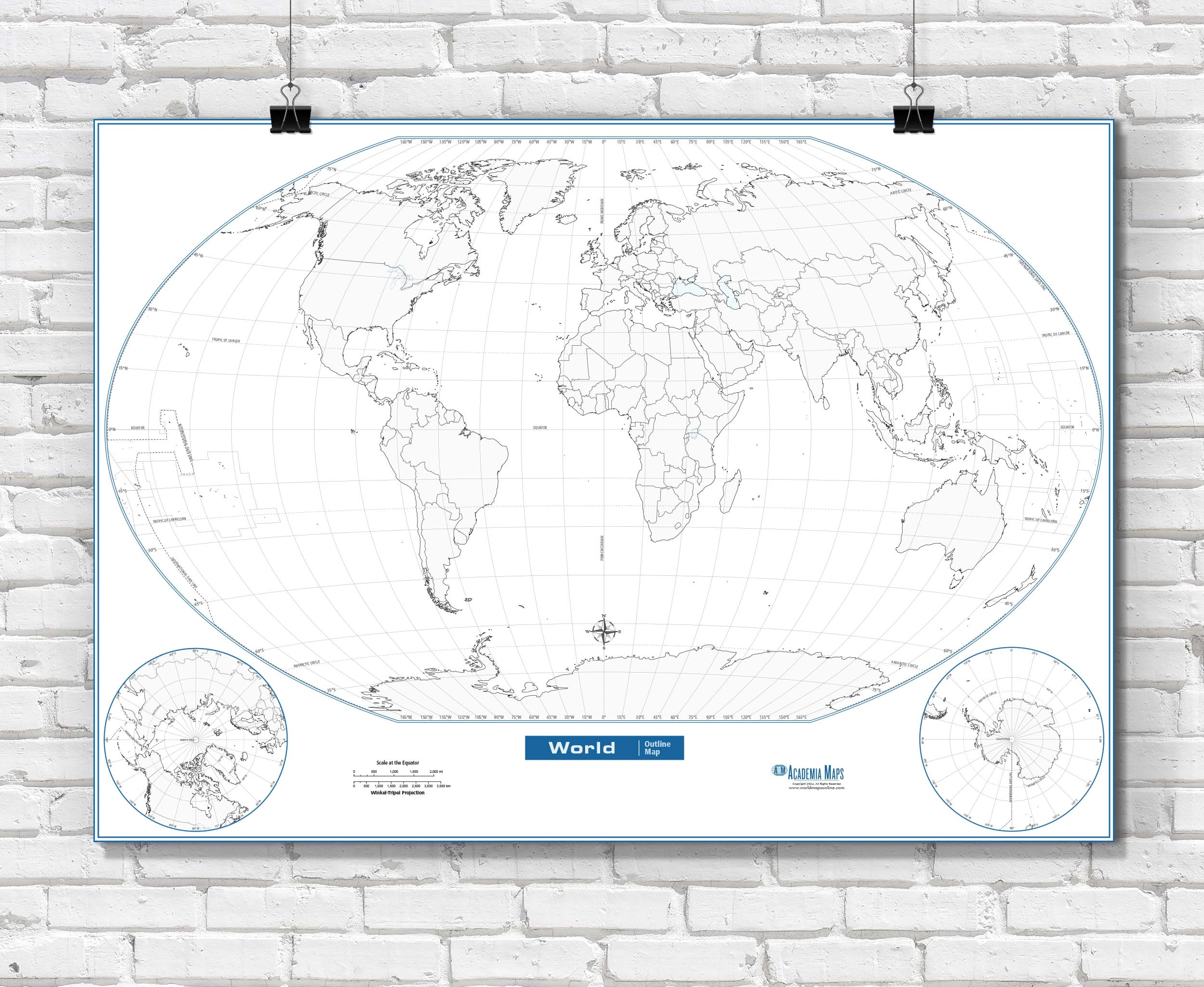 Blank World Map Black And White
